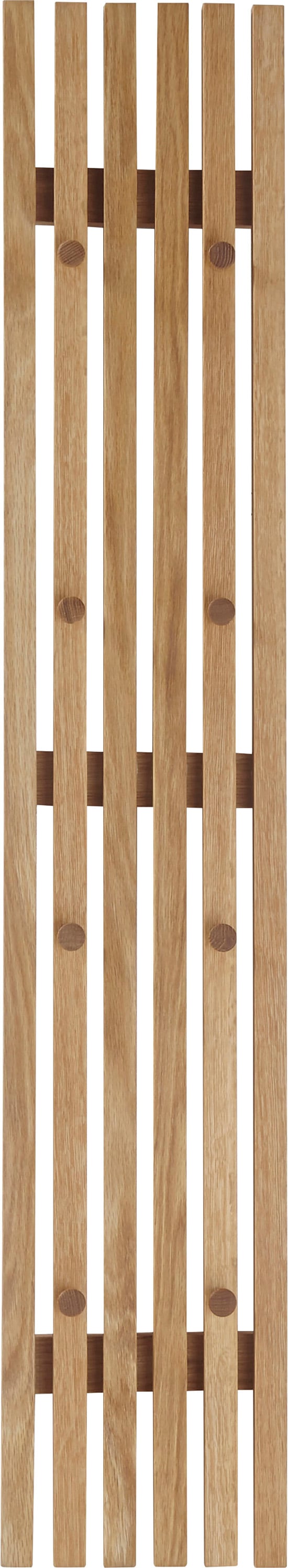MCA furniture Garderobenpaneel »Alwar, TOPSELLER!«, (Garderobenpaneel, Wandgarderobe), Breite ca. 22 cm, mit 8 Kleiderhaken, Eiche Massiv geölt