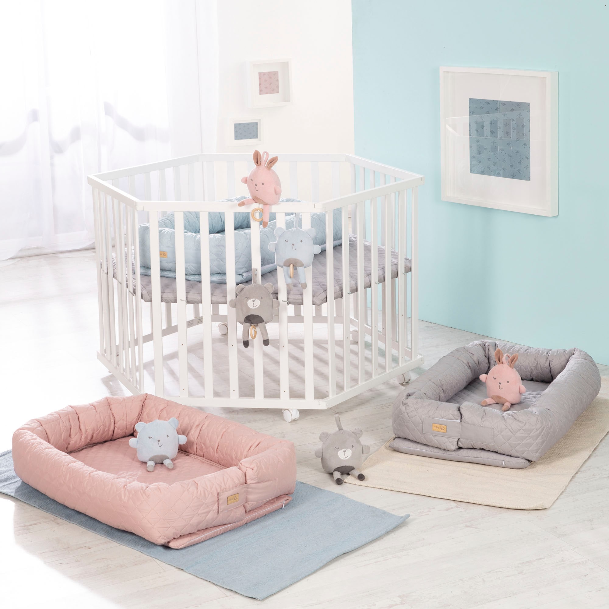 roba® Kuschelnest »Babylounge, Style, rose/mauve«, 3in1