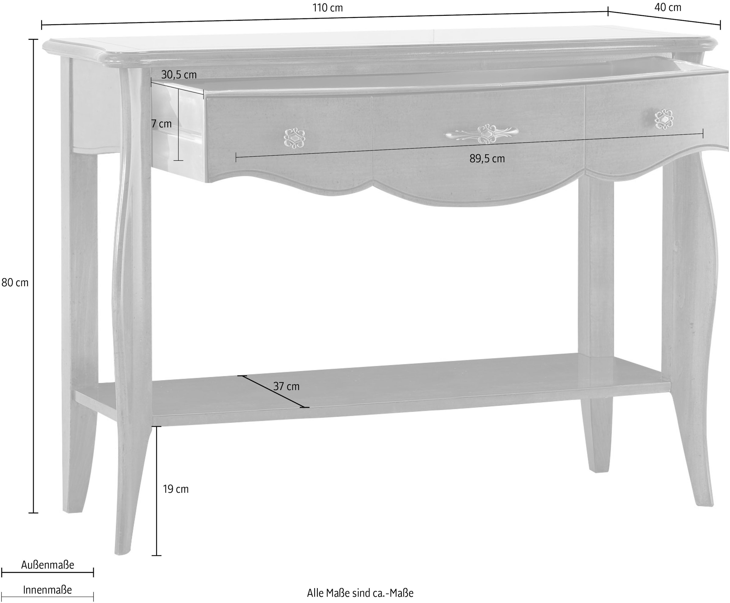 Home affaire Konsole »Konsole Tramonto«, Breite 110 cm