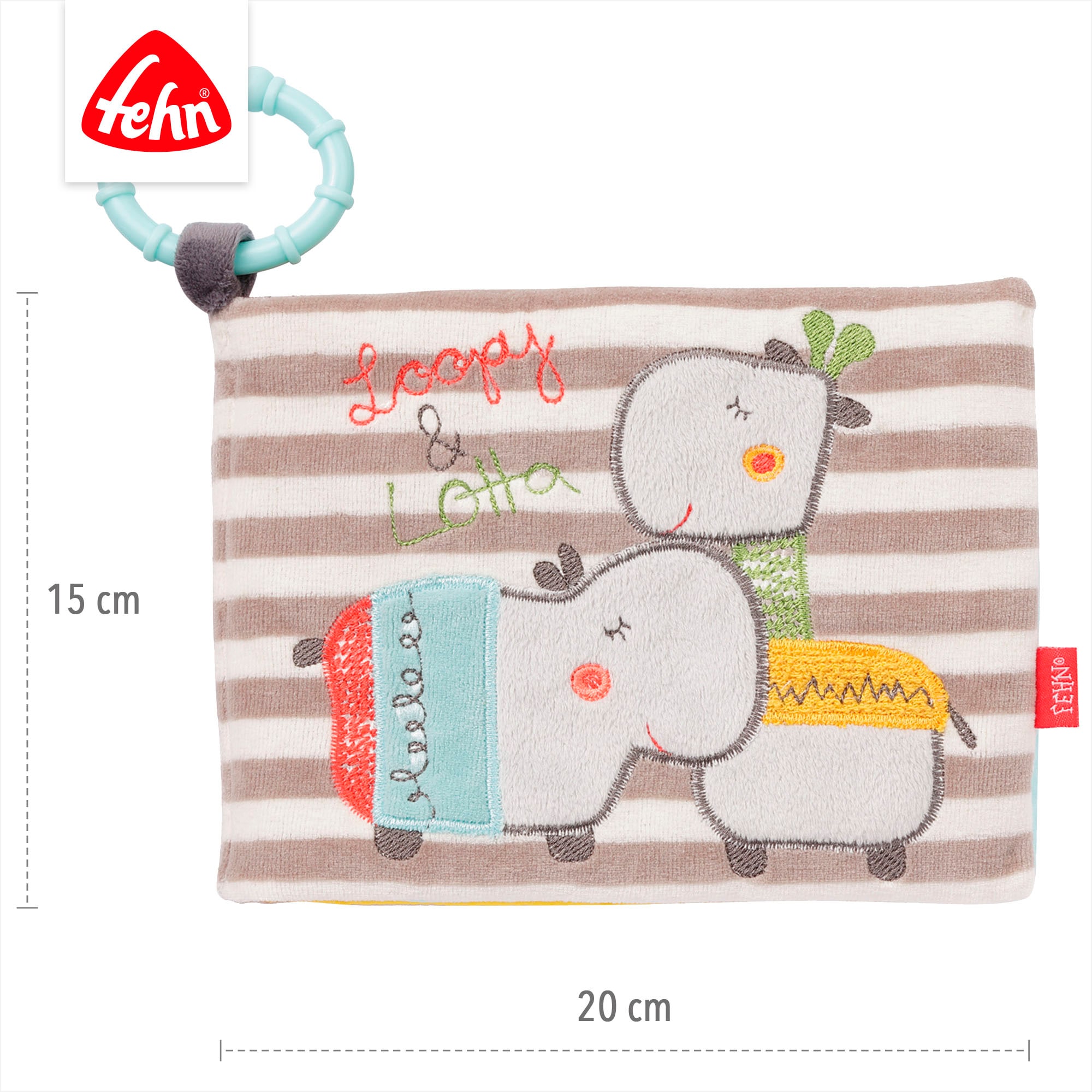 Fehn Greifspielzeug »Classic Stars, Loopy & Lotta Fotoalbum«, mit Ring zur Befestigung an Kinderwagen, Babyschale oder Bett