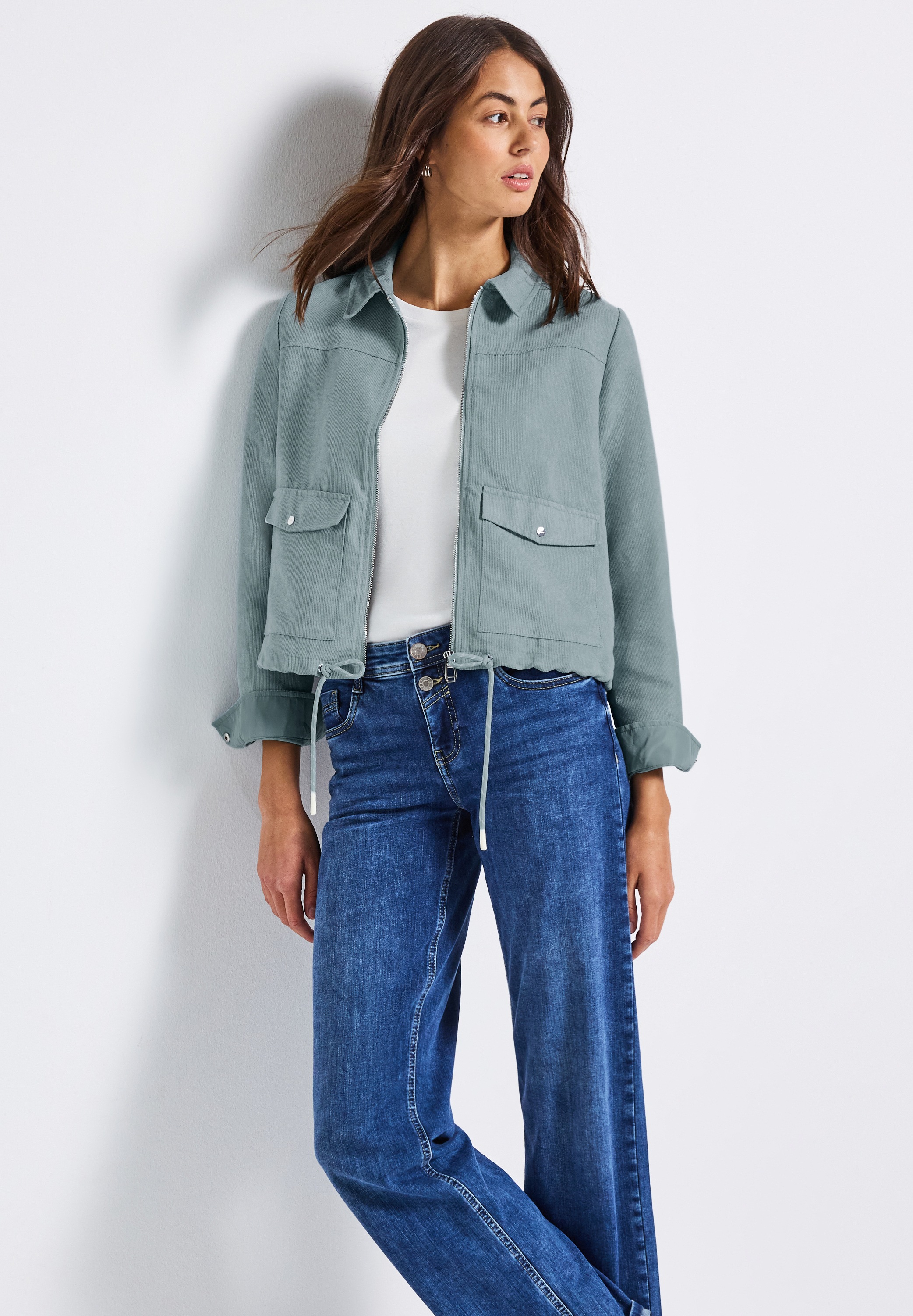 STREET ONE Cordjacke mit Zipper