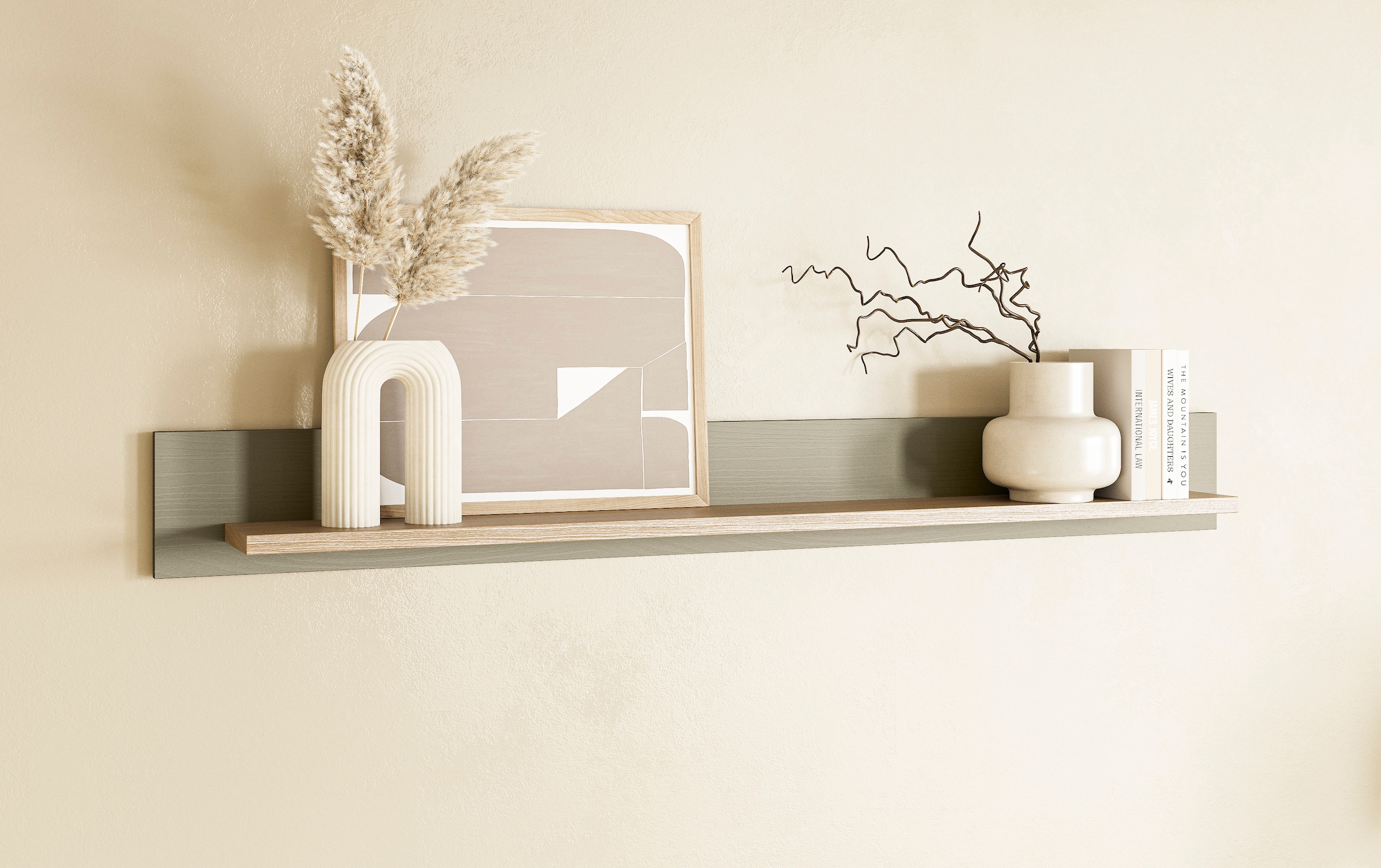 Home affaire Wandboard »Stranda, Wandregal im Scandi-Style, Wandhalter mit Ablagefläche«, vielseitig einsetzbares Hängeregal, in zwei Farben & Grössen verfügbar