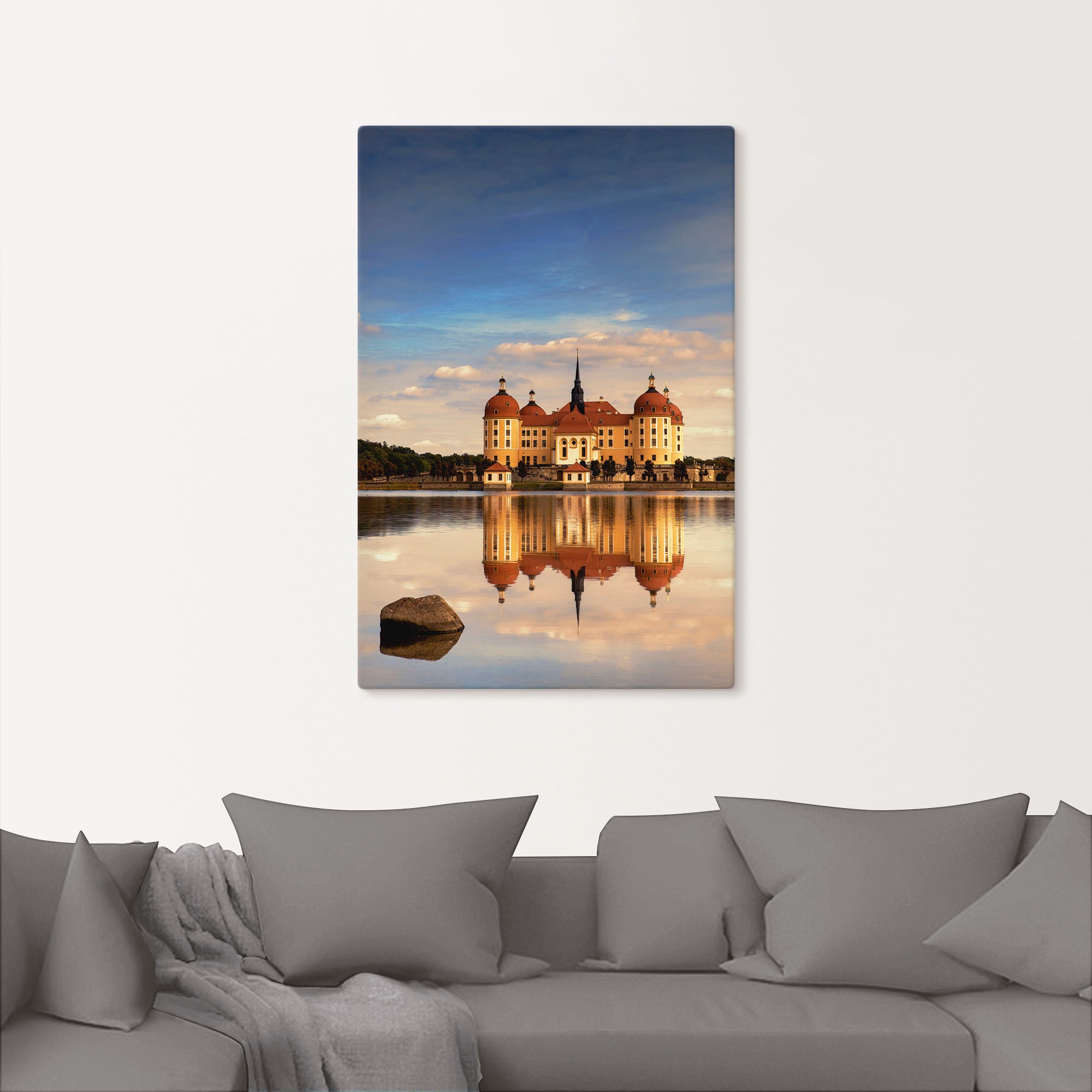 Artland Leinwandbild »Schloss Moritzburg«, Gebäude, (1 St.), auf Keilrahmen gespannt