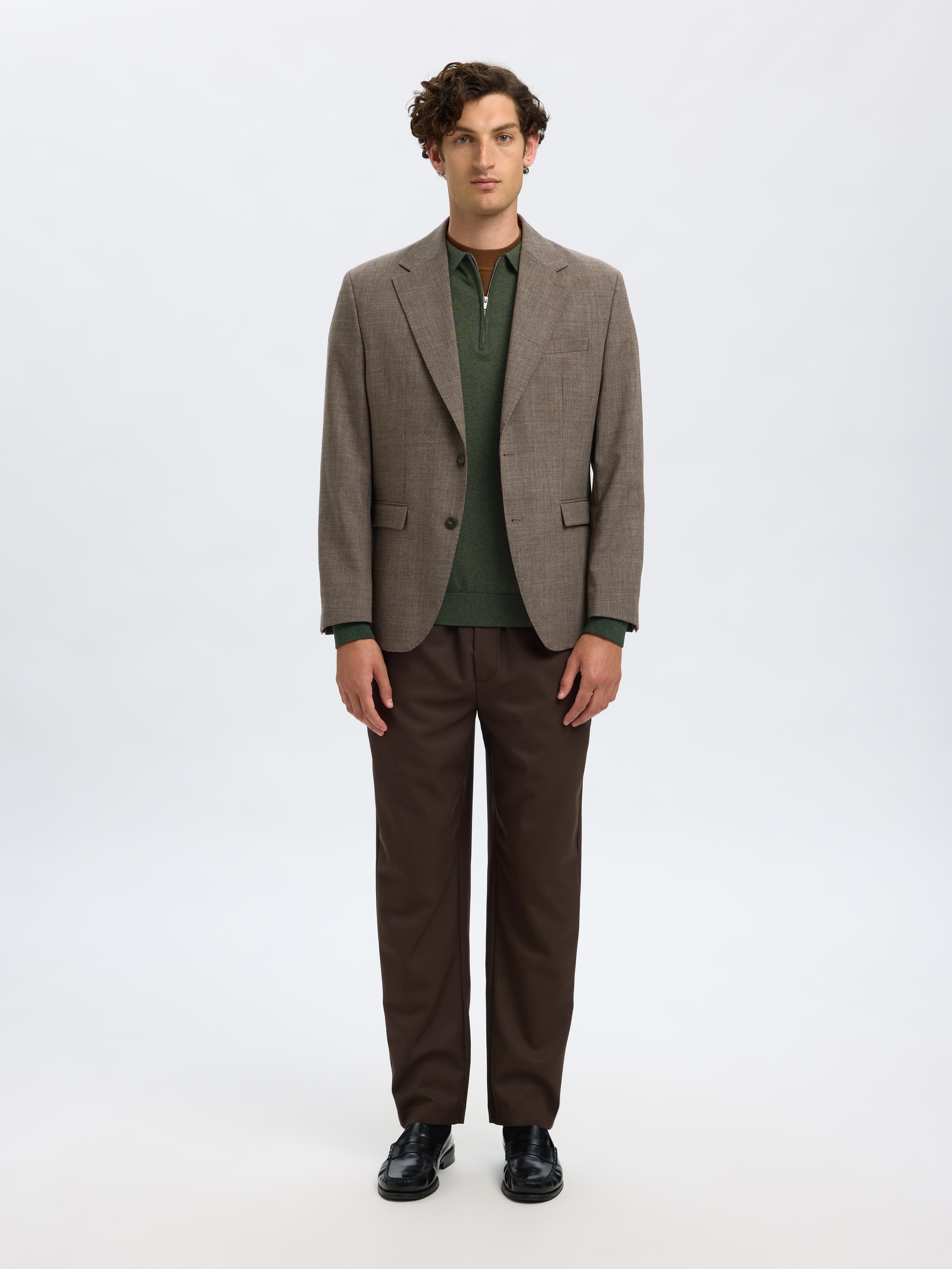 SELECTED HOMME Polokragenpullover »SLHBERG LS HALF ZIP POLO NOOS«