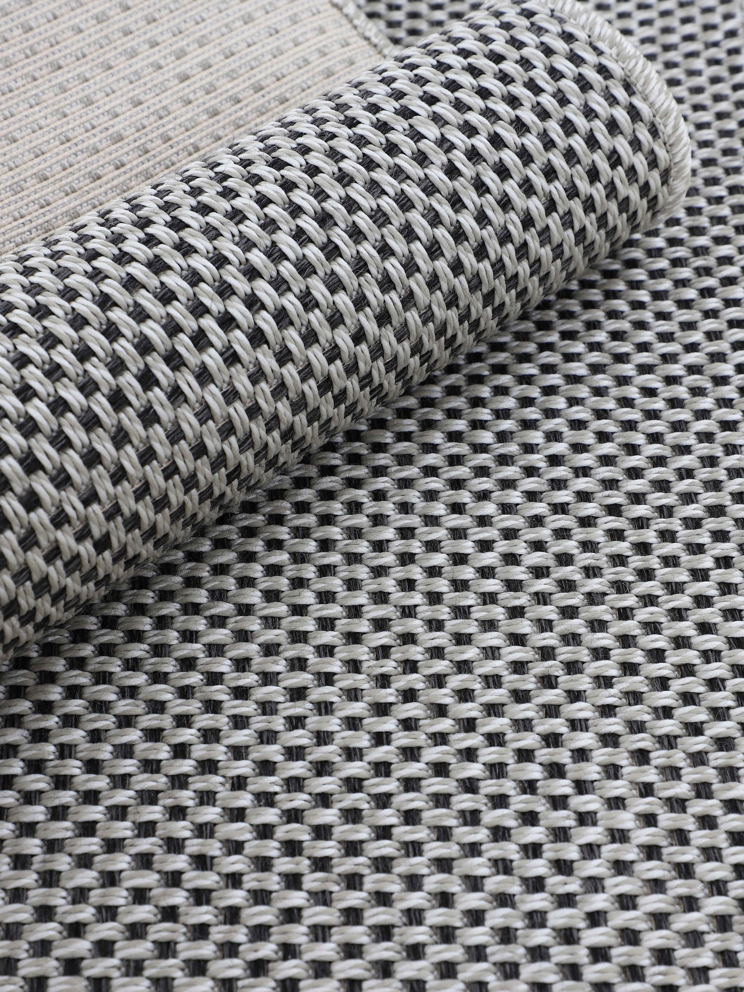 carpetfine Teppich »Boho 105«, rund, 4 mm Höhe, robustes Flachgewebe, Sisal Optik, UV-beständig, Aussenbereich