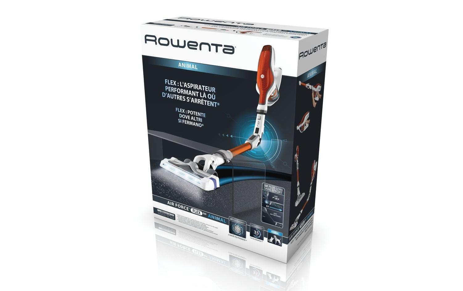 Rowenta Akku-Bodenstaubsauger »AIR FORCE FLEX 560 Weiss und Orange«