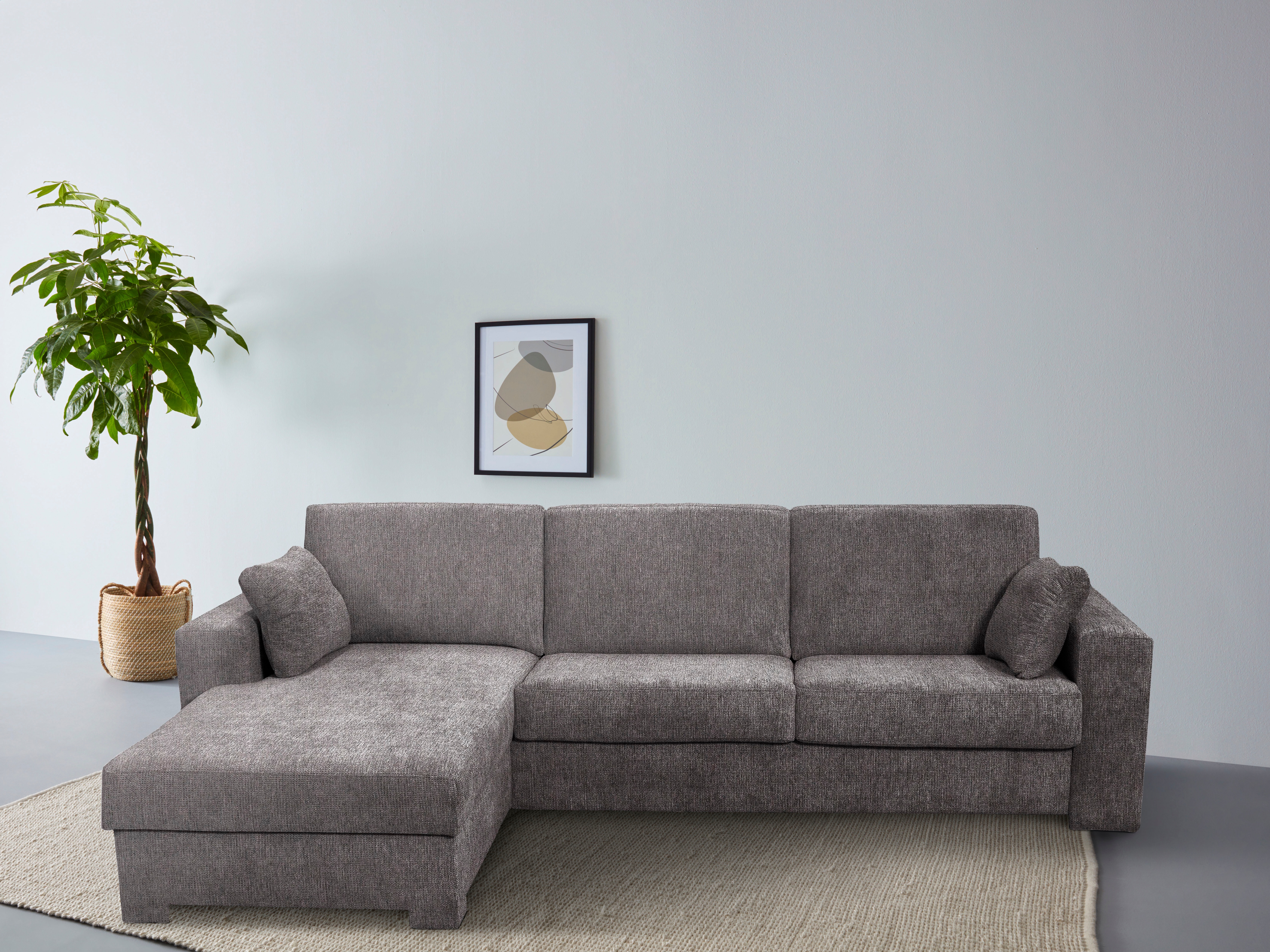 Home affaire Ecksofa "Roma "L" Dauerschlaffunktion, mit Unterfederung" Matratzenhöhe 14cm, Liegemasse ca 163x198 cm, L-Form