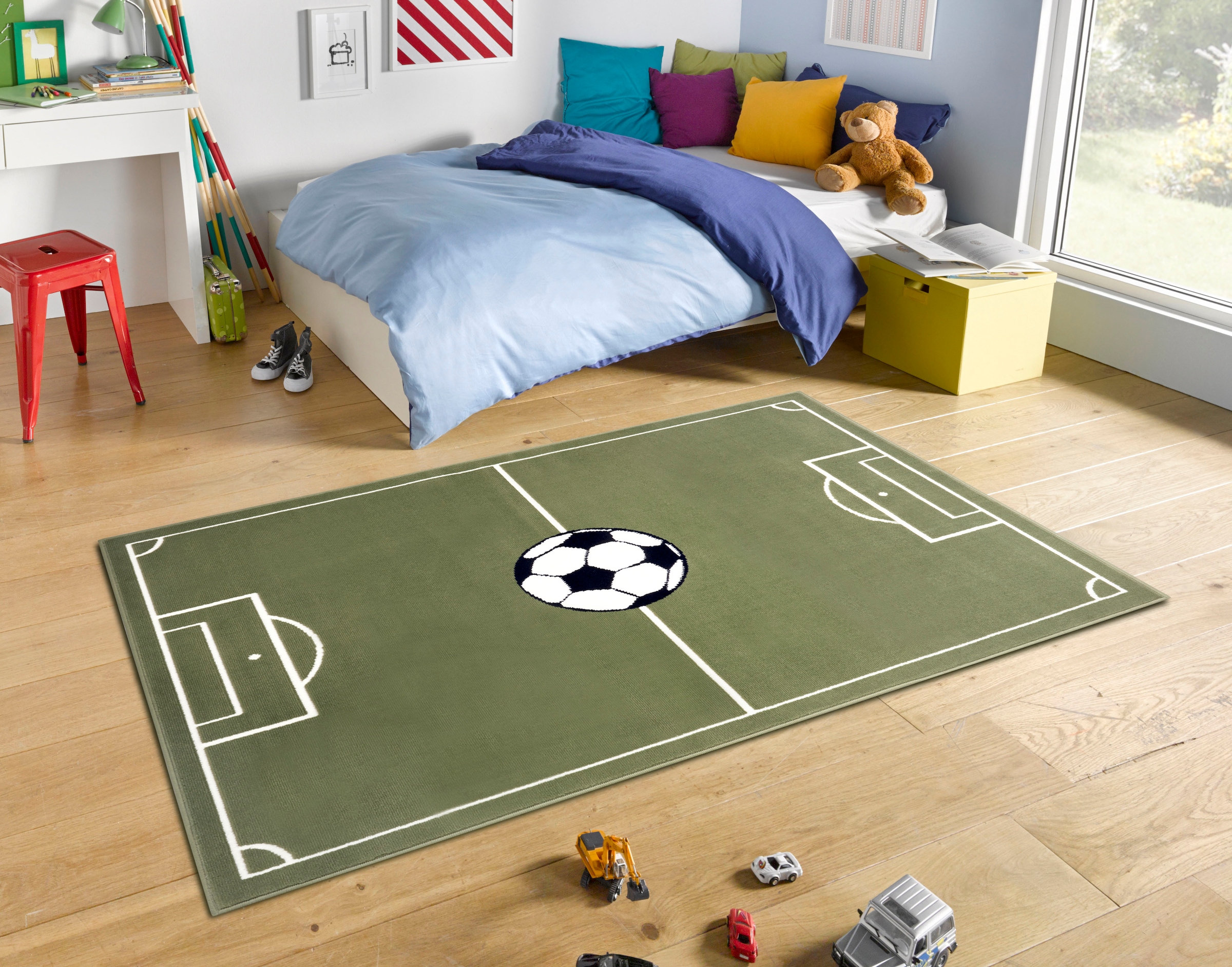 HANSE Home Teppich »Estadio«, rechteckig, 8 mm Höhe, Kinderteppich, Spielteppich, Spielunterlage, Fussball, Kinderzimmer