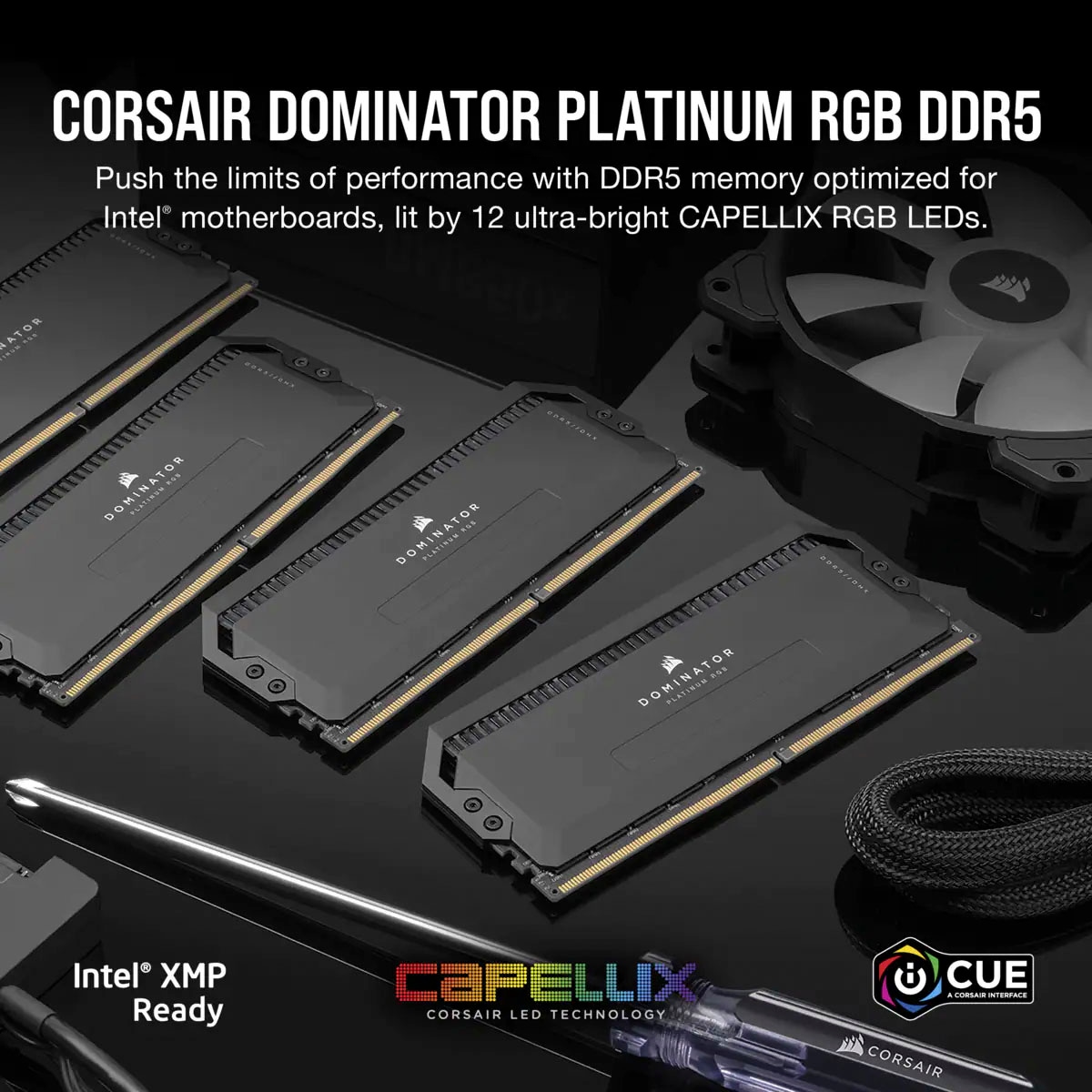 Corsair Arbeitsspeicher »Dominator Platinum RGB DDR5 6200MHz DIMM 32GB (2x16GB)«, RGB Beleuchtung ICUE