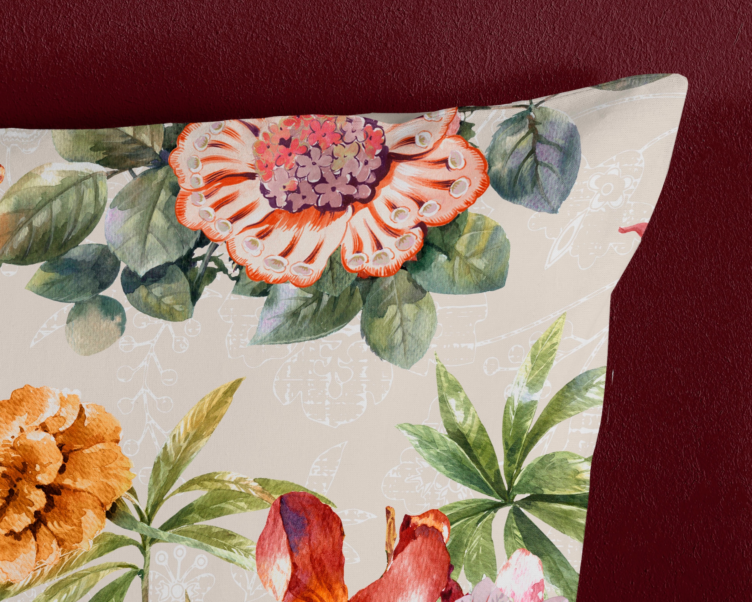 good morning Wendebettwäsche »Jaimy«, Baumwolle, 135x200, 2 Teilig, Reissverschluss, Wendeoptik, Blumen, Sand