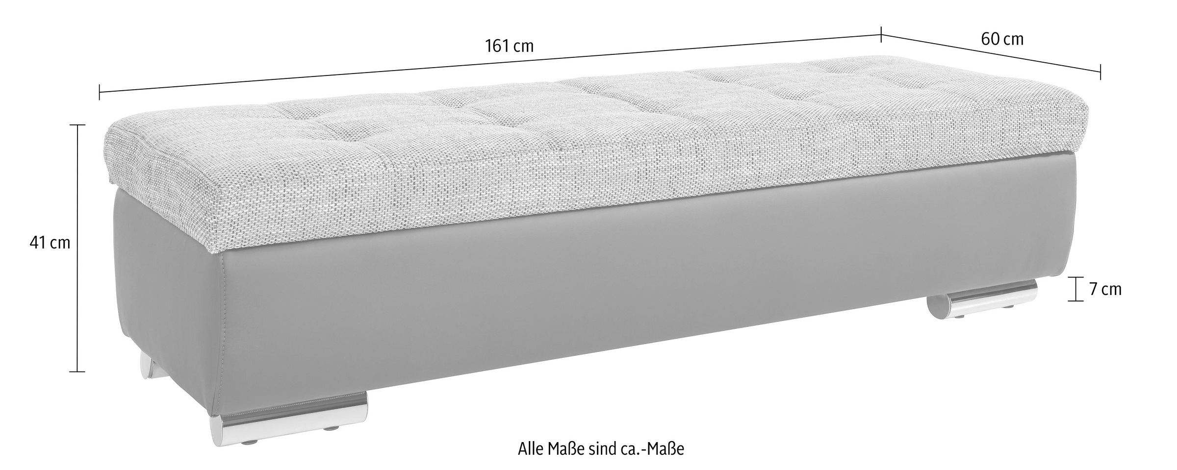 DOMO collection Hocker »Treviso XXL: B/T/H: 161/60/41 cm«, mit Stauraum, auch in Cord, passend zur Serie, moderne Steppung