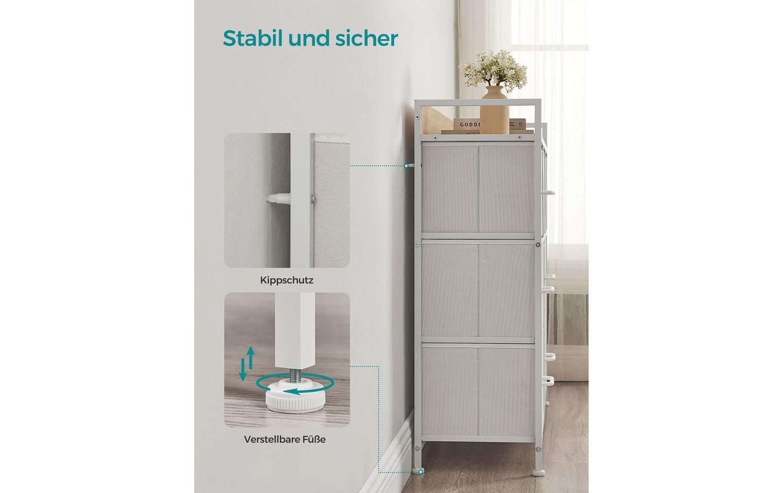 SONGMICS Kommode »mit 7 Schubladen 98 x 85 cm Weiss«