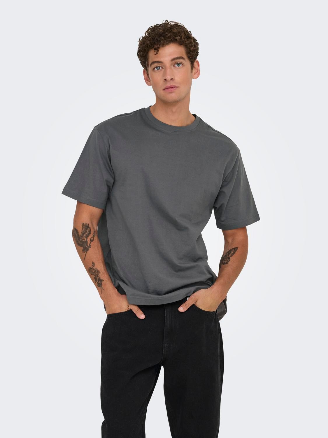 ONLY & SONS Rundhalsshirt "ONSFRED RLX SS TEE" Baumwolle, relaxed fit