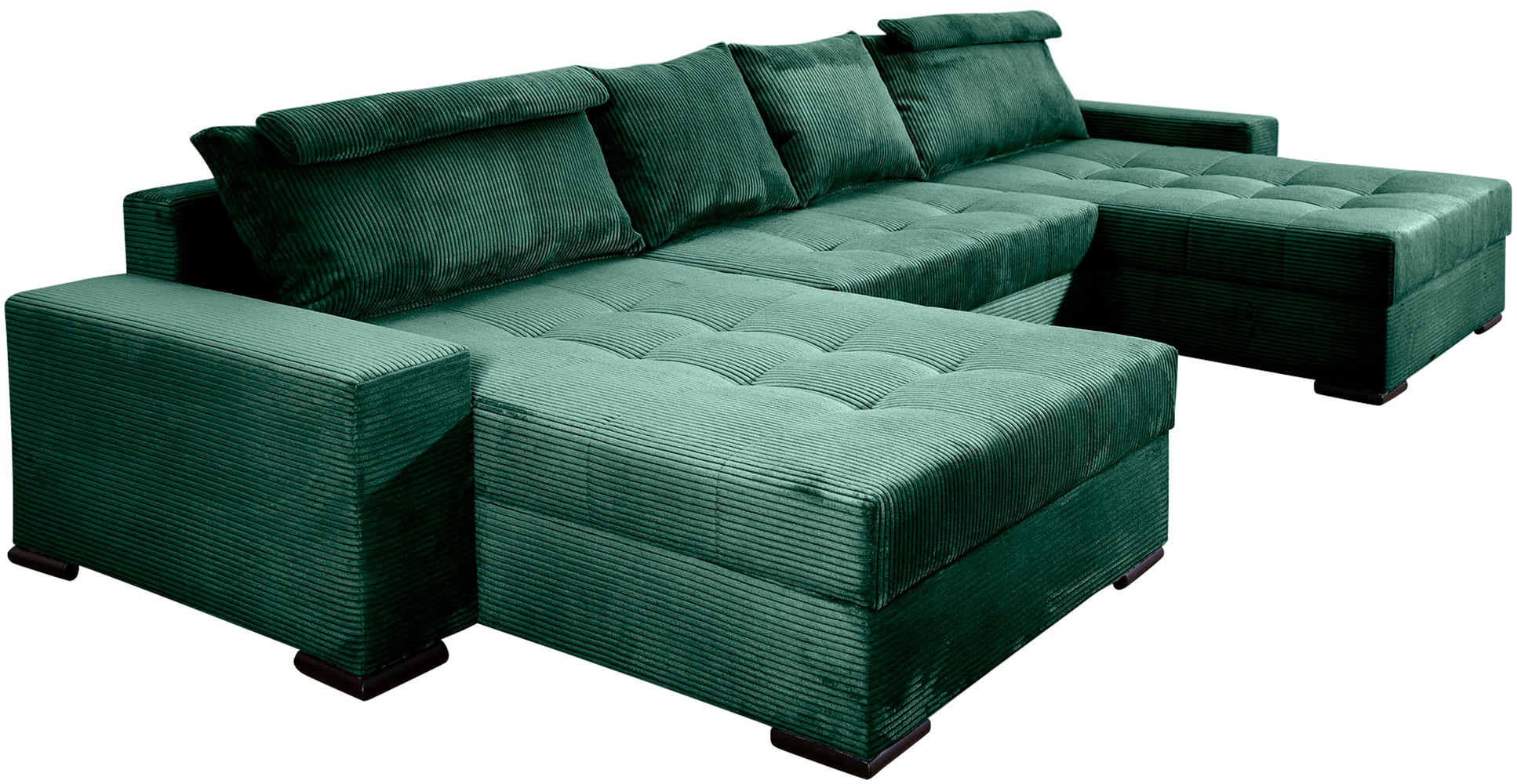 COLLECTION AB Wohnlandschaft »Josy XXXL-Relax U-Form, B: 352 cm«, mit Bettfunktion, Bettkasten & 2 Nackenkissen, Federkern