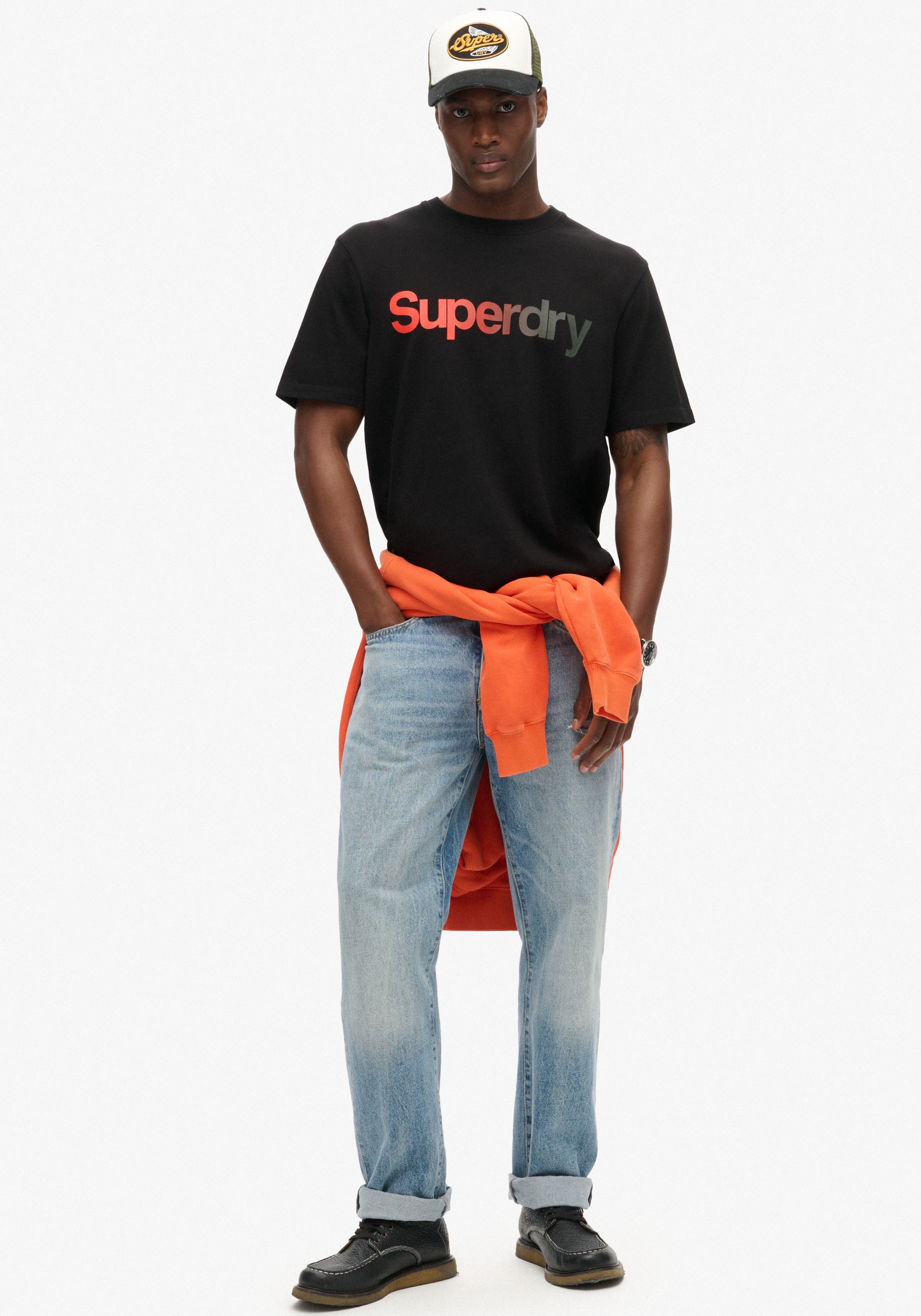 Superdry Rundhalsshirt »CORE LOGO FADE LOOSE TEE«