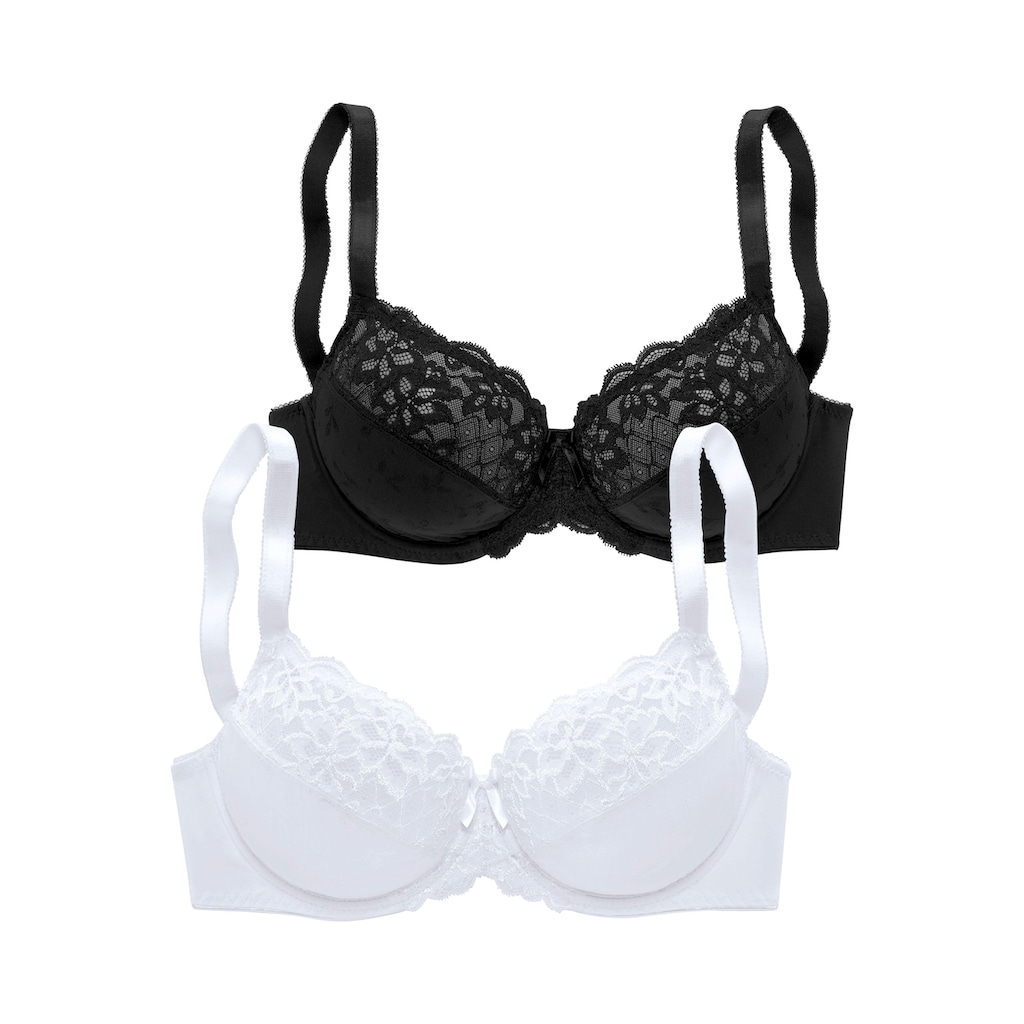 petite fleur Bügel-BH, (Packung, 2 Stück), mit elastischer Spitze, Dessous