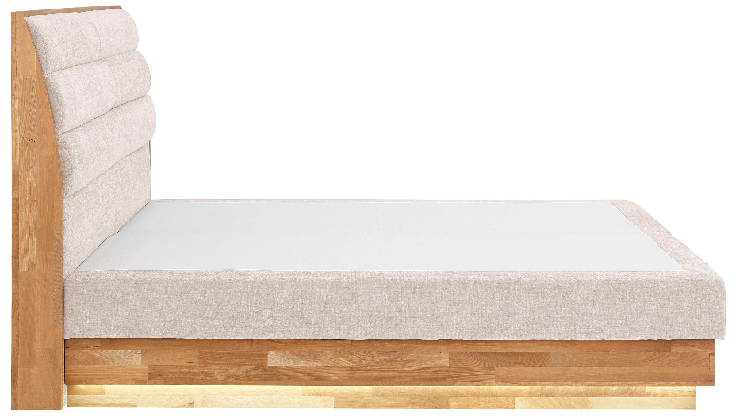 GOODproduct Boxspringbett, LED-Beleuchtung, mit zertifizierten, recycelten Bezugsstoffen