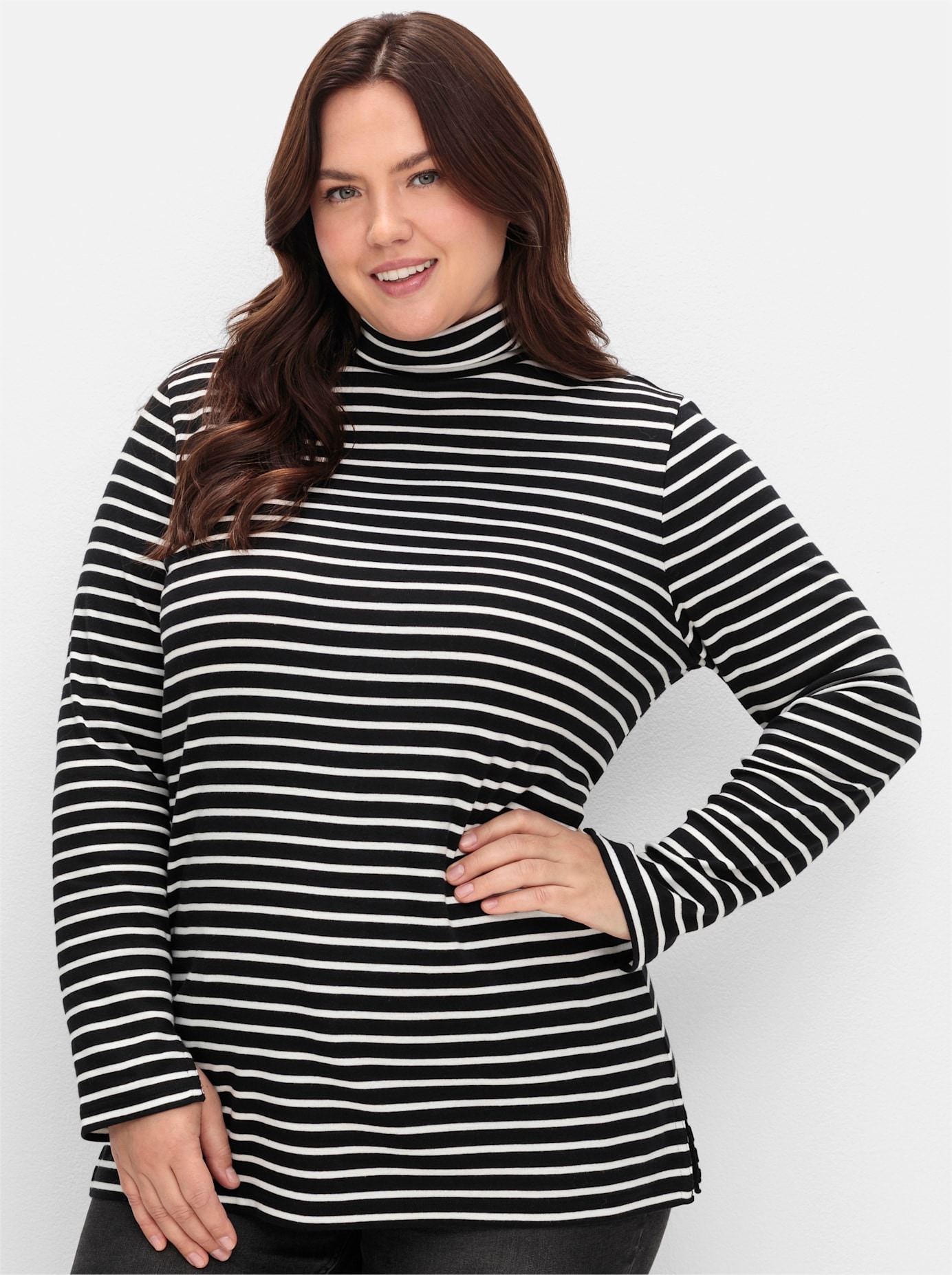 Sheego Rollkragenshirt »Rollkragenshirt«, (1 tlg.)