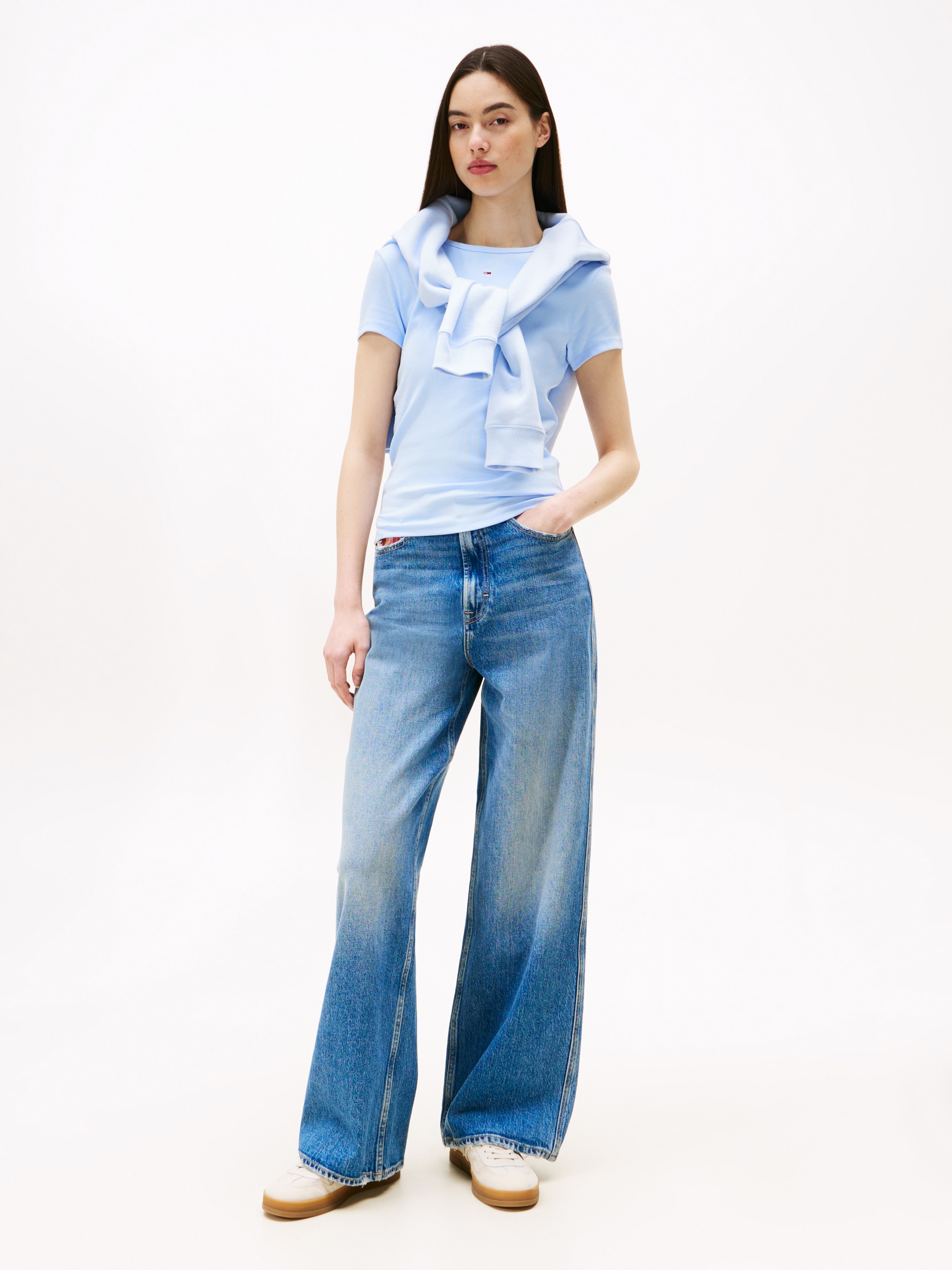 Tommy Jeans Curve T-Shirt »Slim Essential Rib«, Grosse Grössen