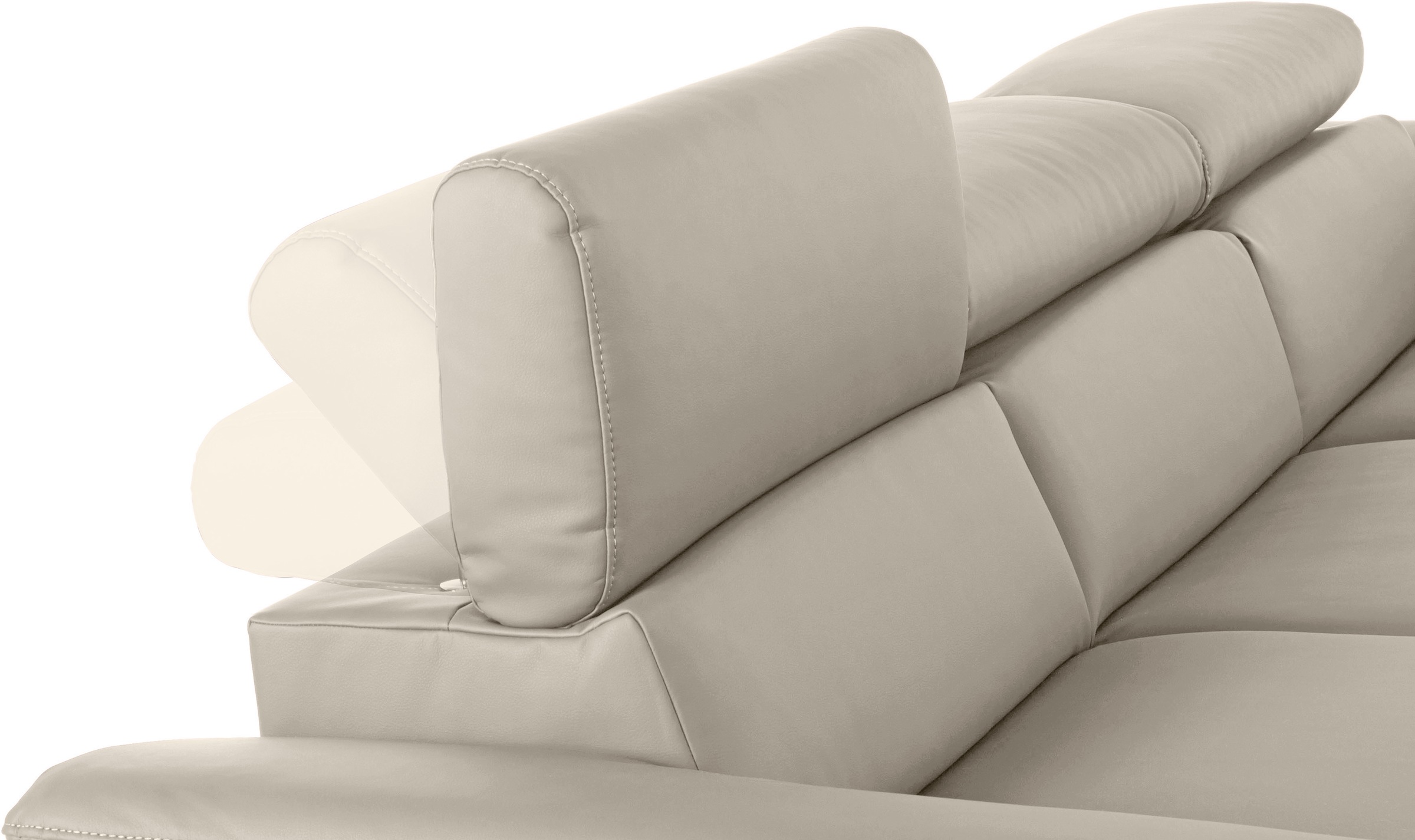 COTTA Ecksofa Komaris, Ecksofa, wahlweise mit RGB-LED-Beleuchtung und Bettfunktion/Bettkasten