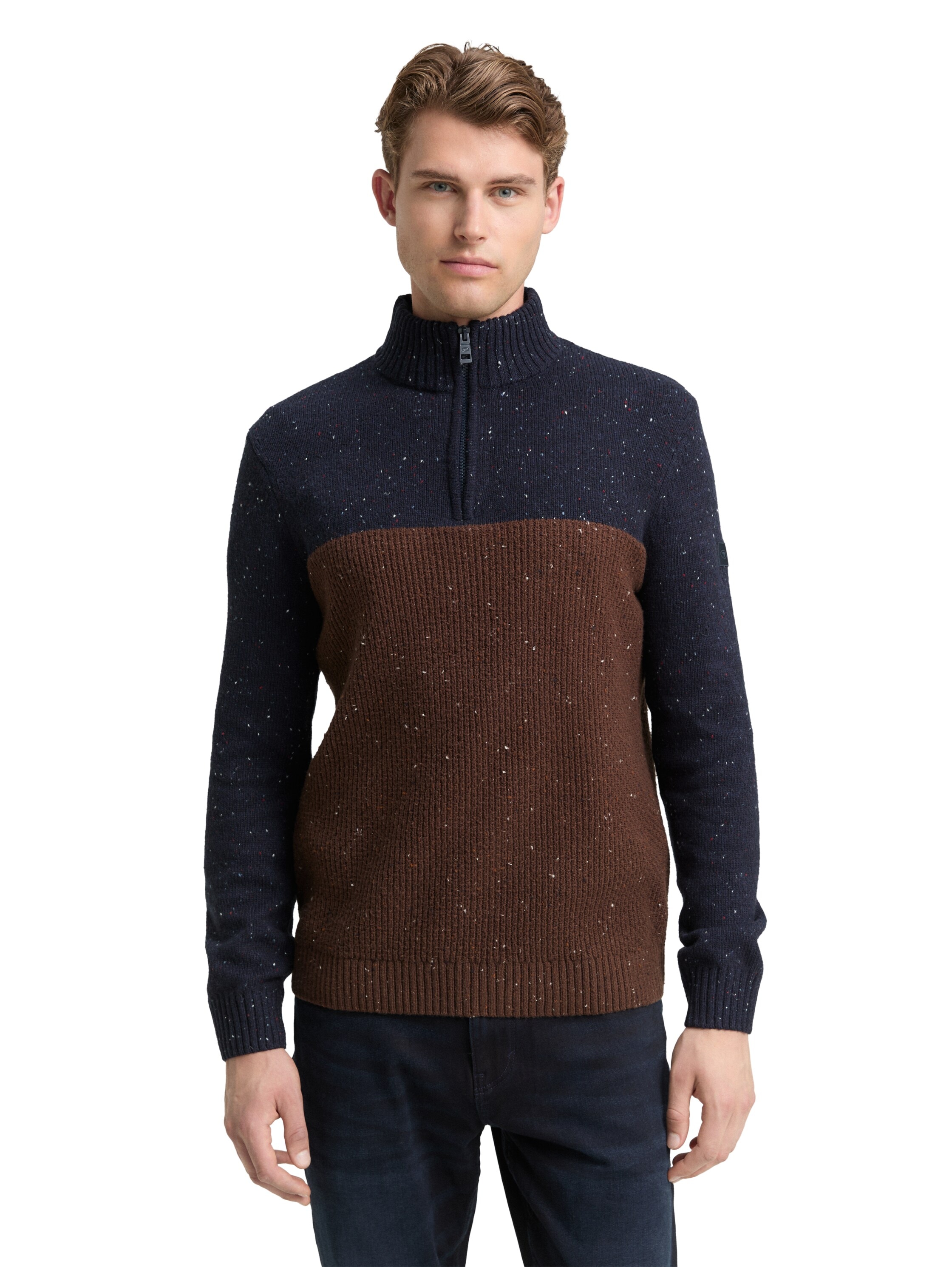 TOM TAILOR Troyer mit Logo Stickerei