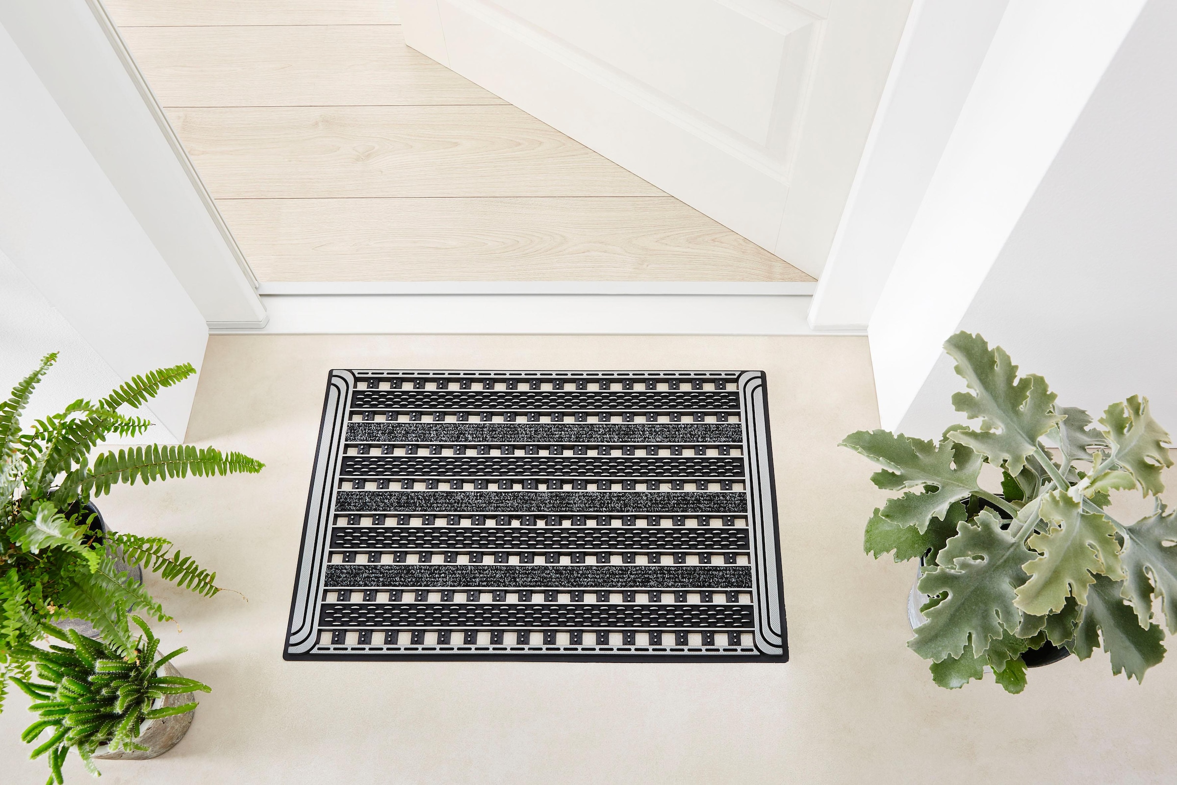 Home2Fashion Fussmatte »GC Clean Gridiron«, rechteckig, 8 mm Höhe, Schmutzfangmatte, robust & strapazierfähig, In- und Outdoor geeignet