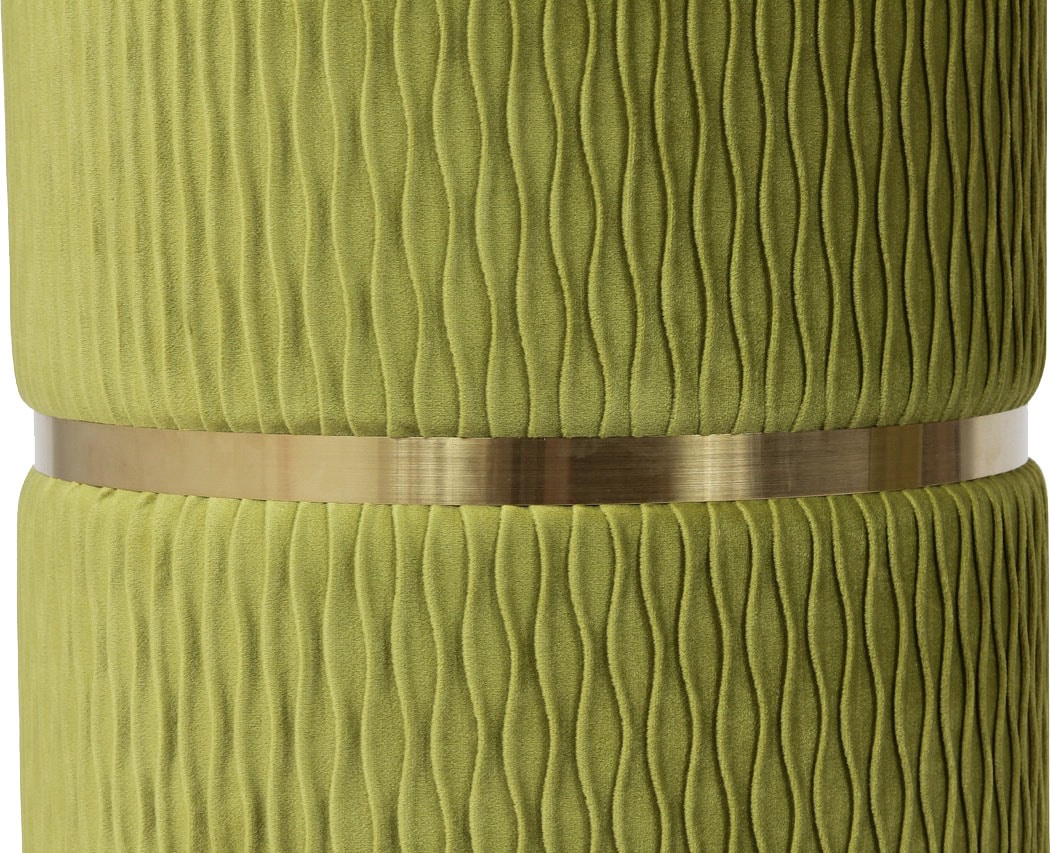 Kayoom Polsterhocker »Hocker Zora 425 2er-Set, Praktischer und versteckter Stauraum«, (Set, 2 St.), 2er-Set mit Stauraum, ineinander stapelbar, goldfarbenener Ring
