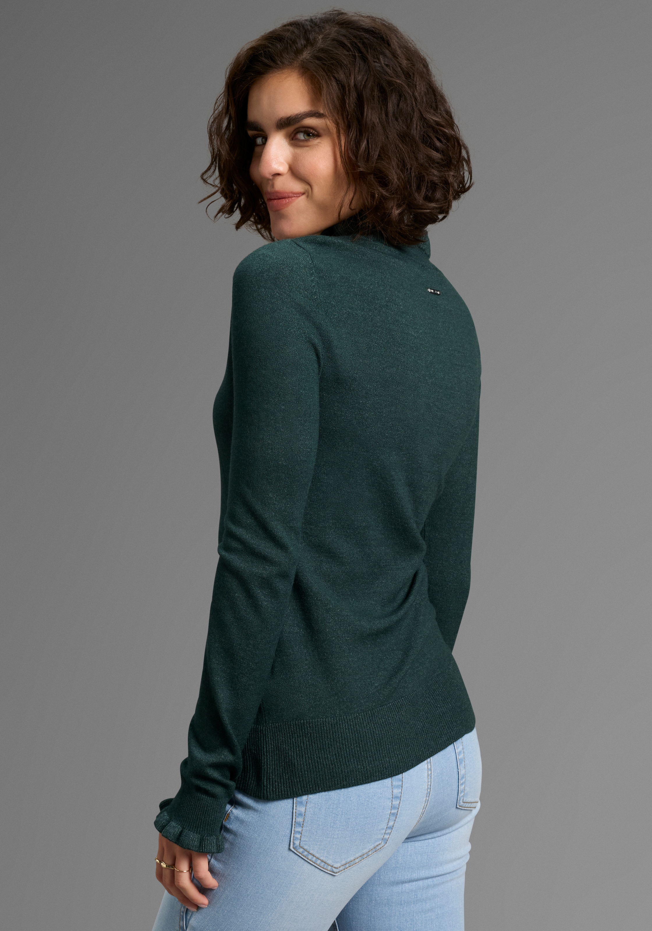 Laura Scott Stehkragenpullover, mit Volantdetails - NEUE KOLLEKTION