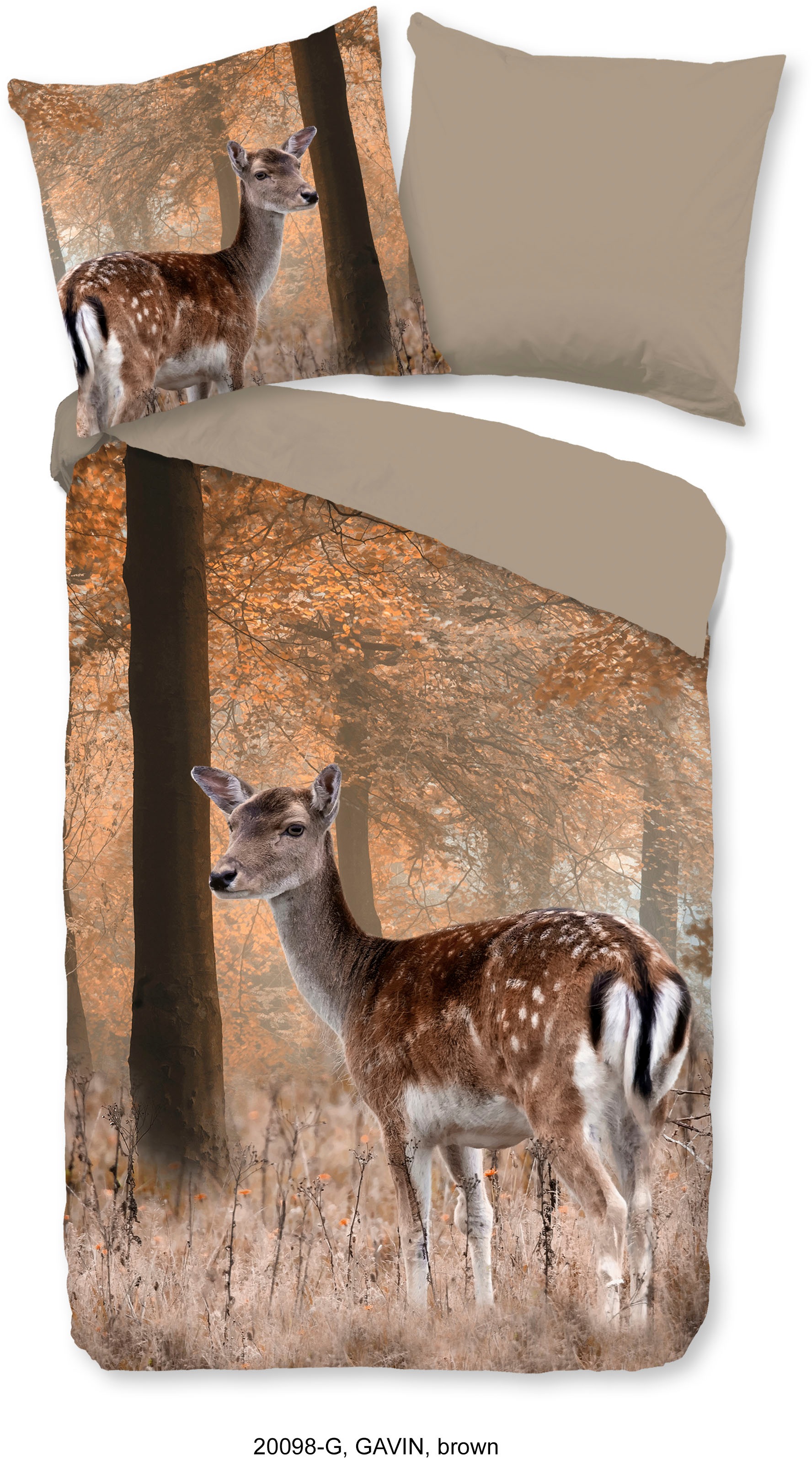 good morning Wendebettwäsche »Gavina«, Baumwolle, 135x200, 2 Teilig, Reissverschluss, Wendeoptik, Herbst