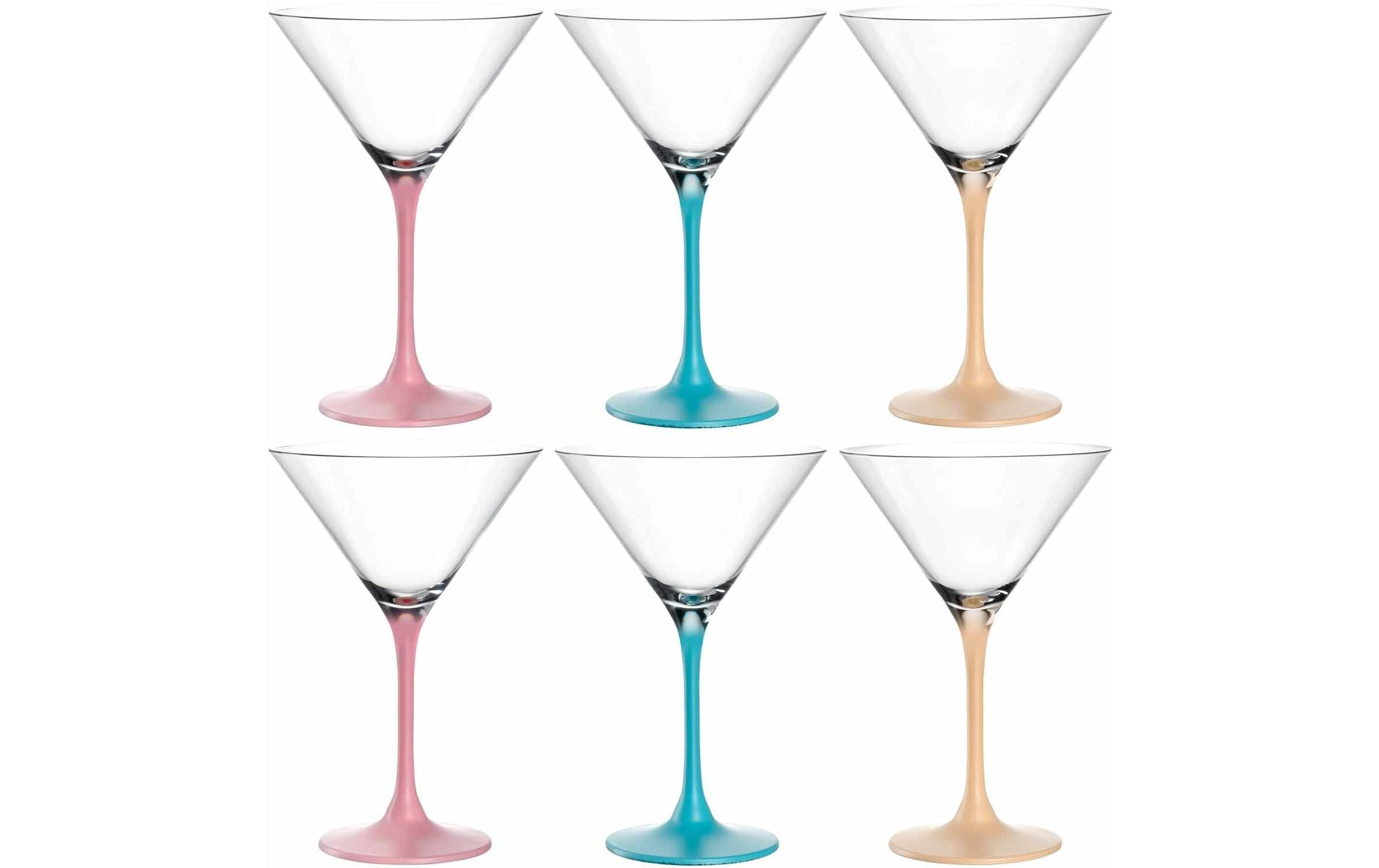 Cocktailglas »Brera 230 ml 6 Stück Himmelblau/Pfirsich/Rosa«