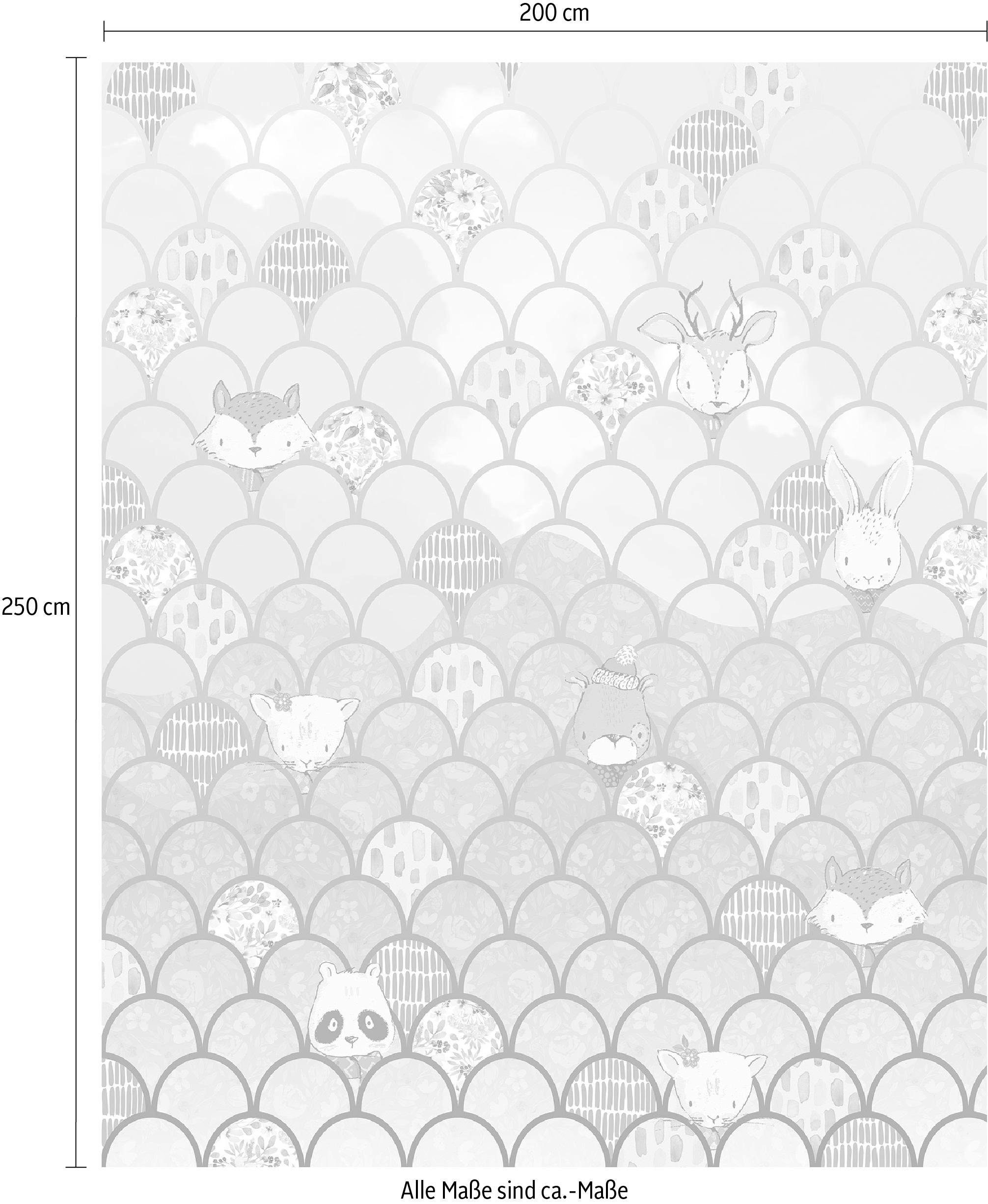 Komar Vliestapete »Digitaldruck Vlies - Shelly Bluewave - Grösse 200 x 250 cm«, bedruckt, Wohnzimmer, Schlafzimmer