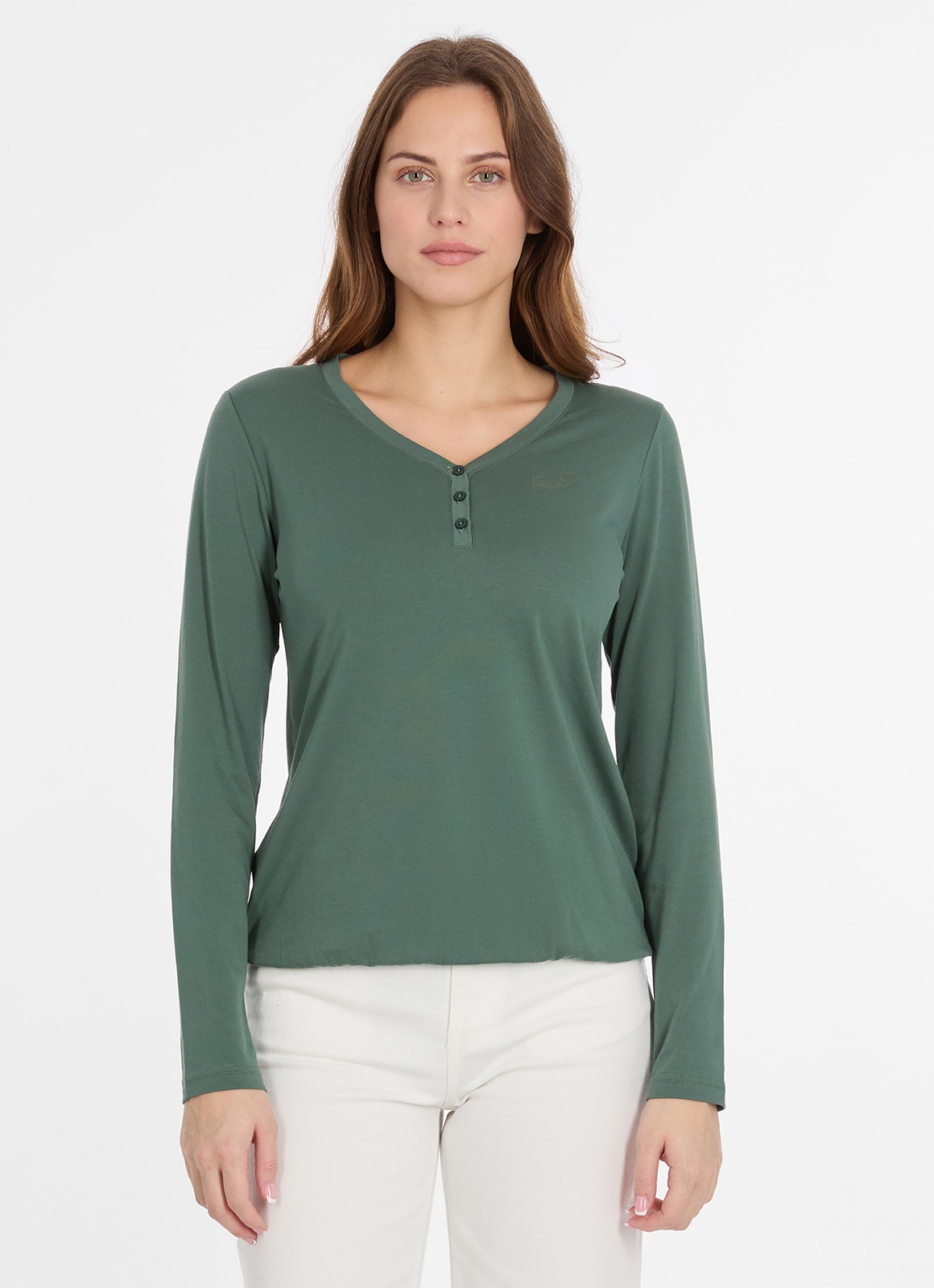 Ragwear Langarmshirt »PINKKI« mit kurzer Knopfleiste
