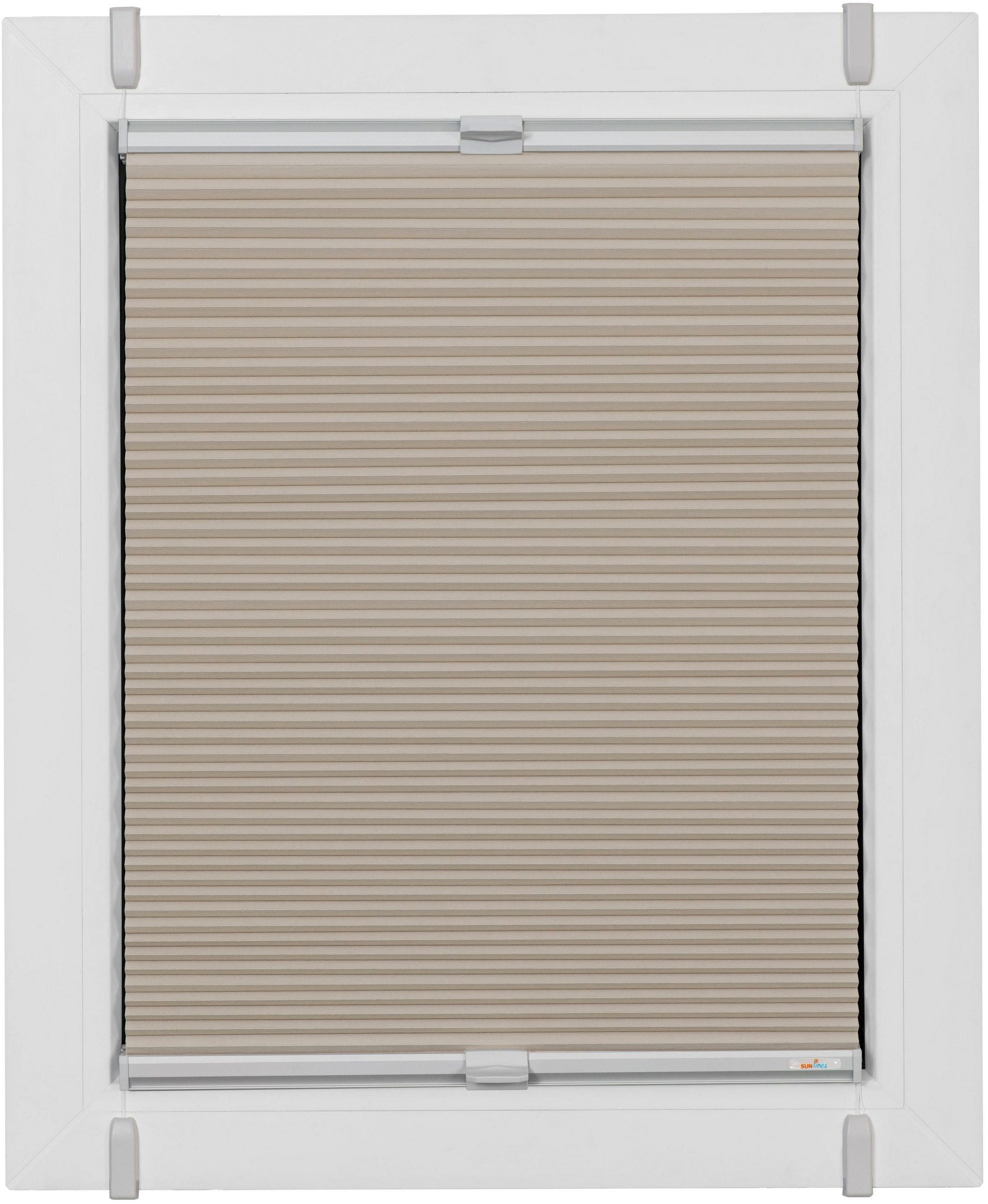 sunlines Plissee verdunkelnd energiesparend ohne Bohren verspannt verspannt mit Simply-Fix Klemmträger, Wabenplissee, nach Mass