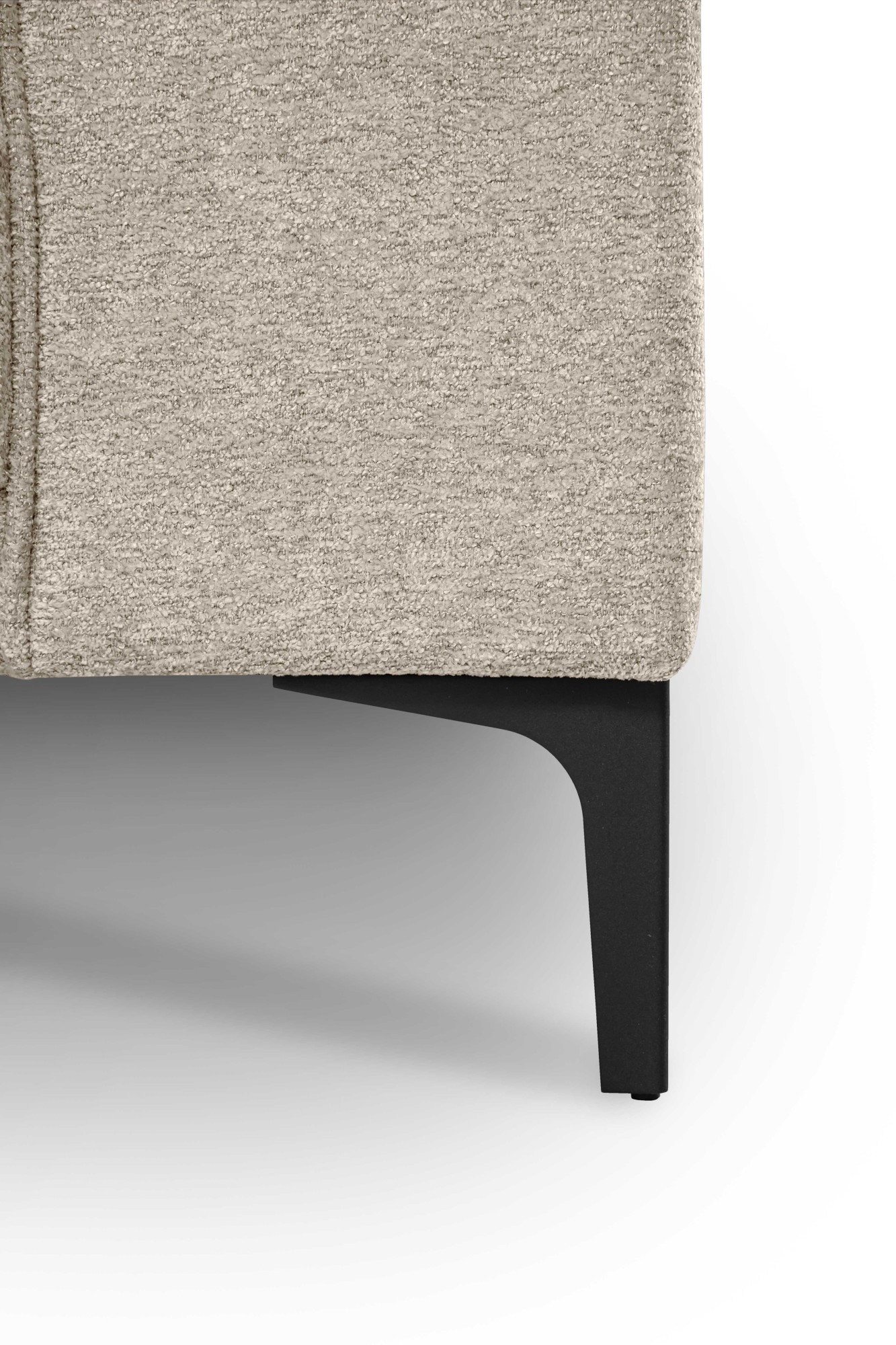 Places of Style Wohnlandschaft »XXL Sofa Oland, Struktur, Flachgewebe, Luxus-Microfaser, Boucle«, U-Form, 345 cm, Wellenunterfederung, Skandi-Design, Metallfüsse