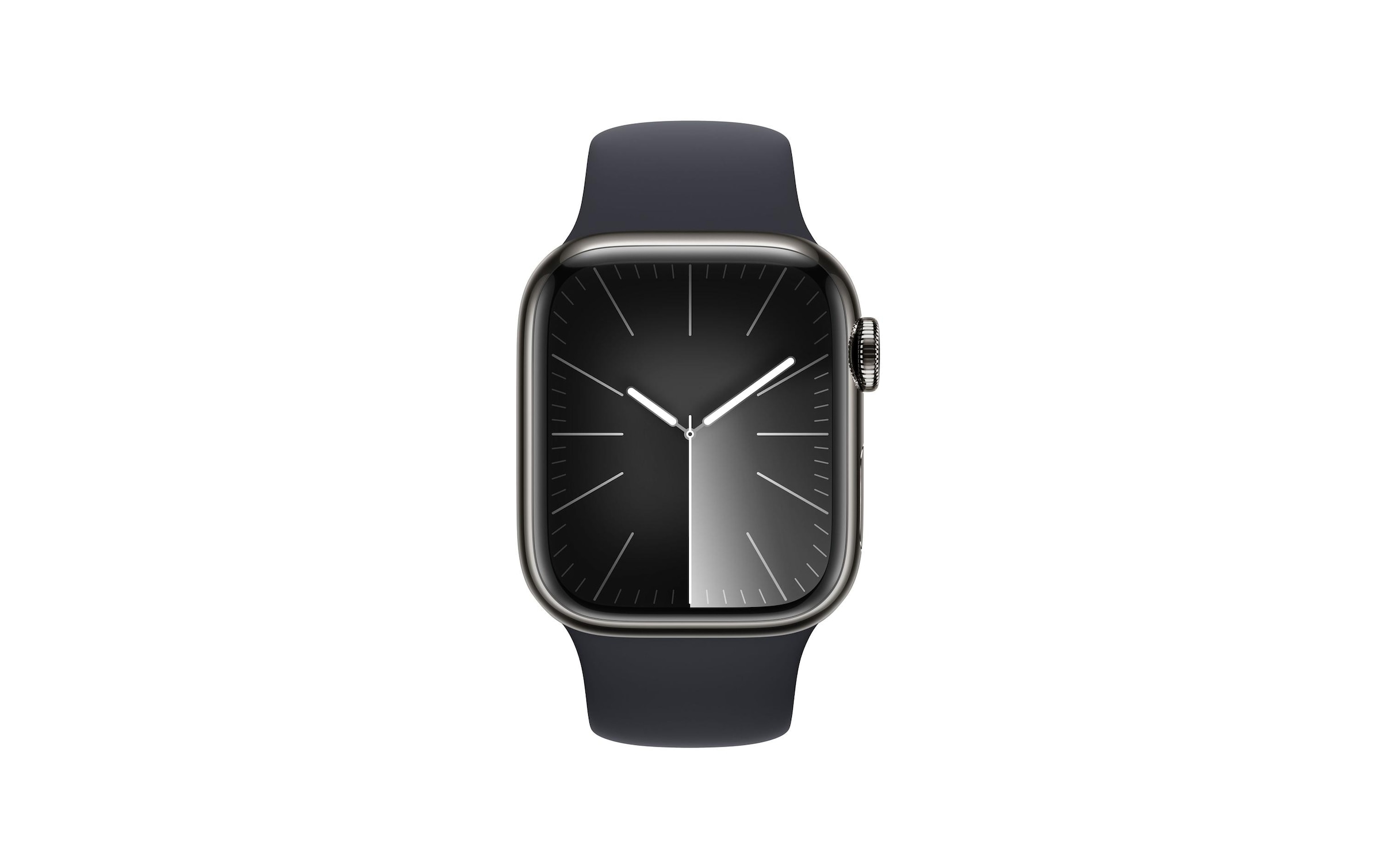 Apple Smartwatch »Series 9, GPS + Cellular, Edelstahl-Gehäuse mit Sportarmband«, Watch OS 10, 64 GB,)