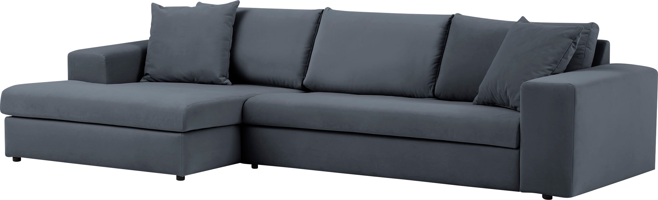 andas Ecksofa »SLEETLAND XXL in Samtvelours oder Vintage-Leder-Optik, L-Form,«, besonders gross und bequem