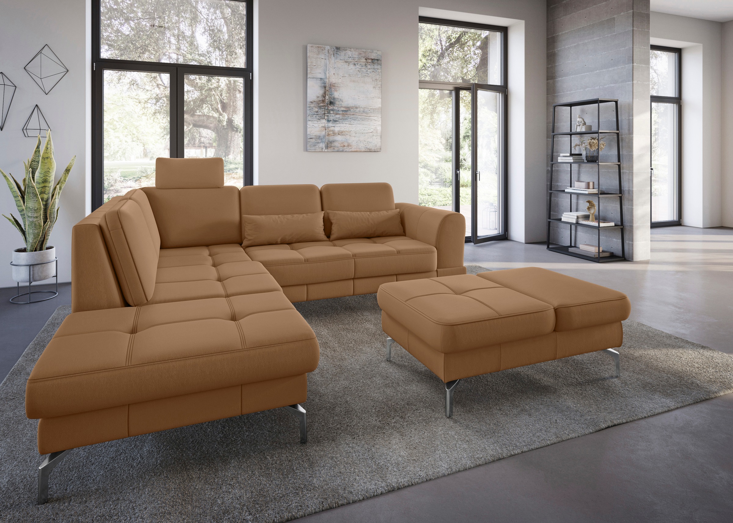 sit&more Hocker »Bendigo«, mit Klappfunktion, Bodenfreiheit 15 cm, wahlweise in 2 Fussfarben