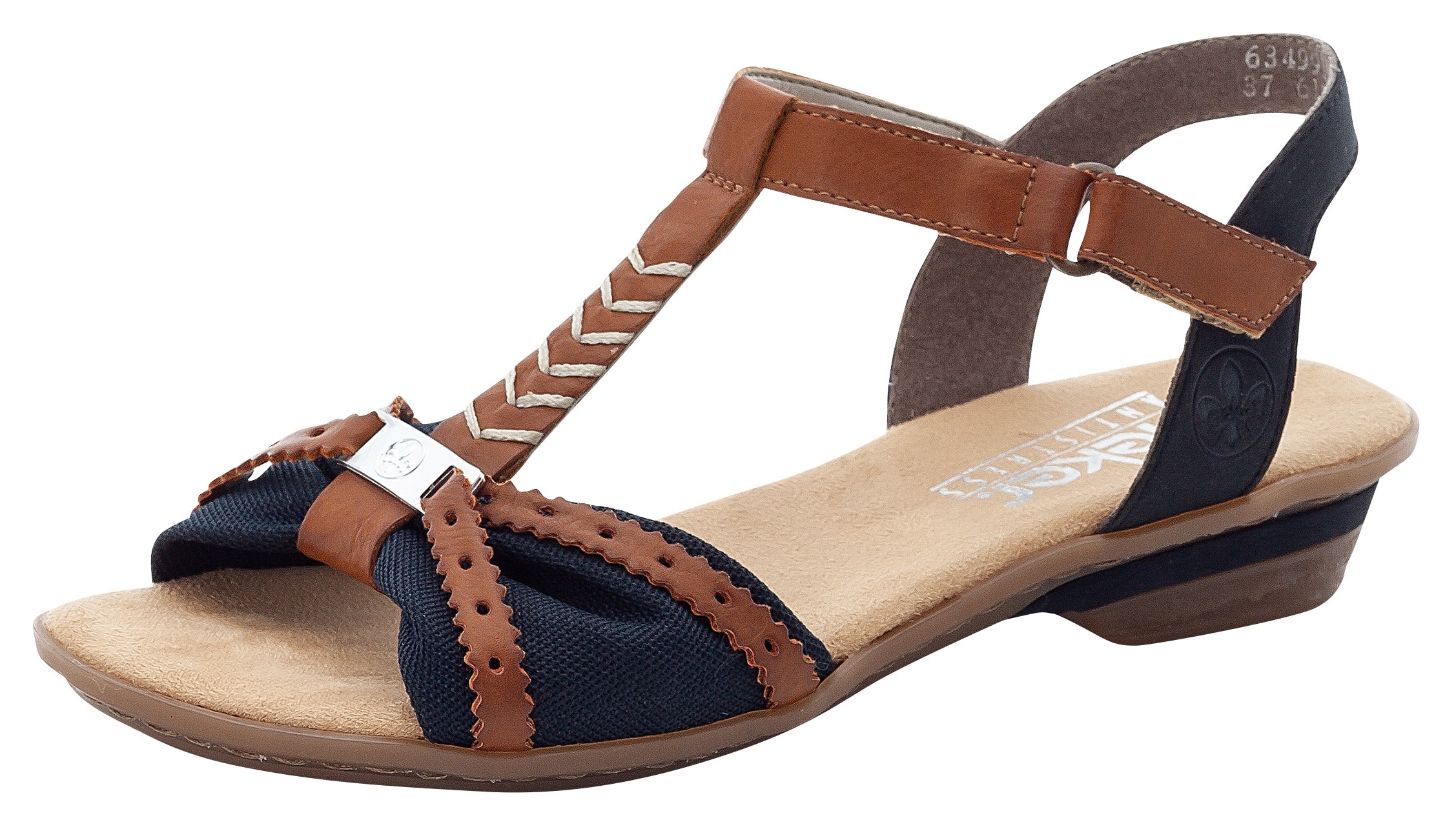 Rieker Sandalette, Sommerschuh, Sandale, Keilabsatz, in zweifarbiger Optik