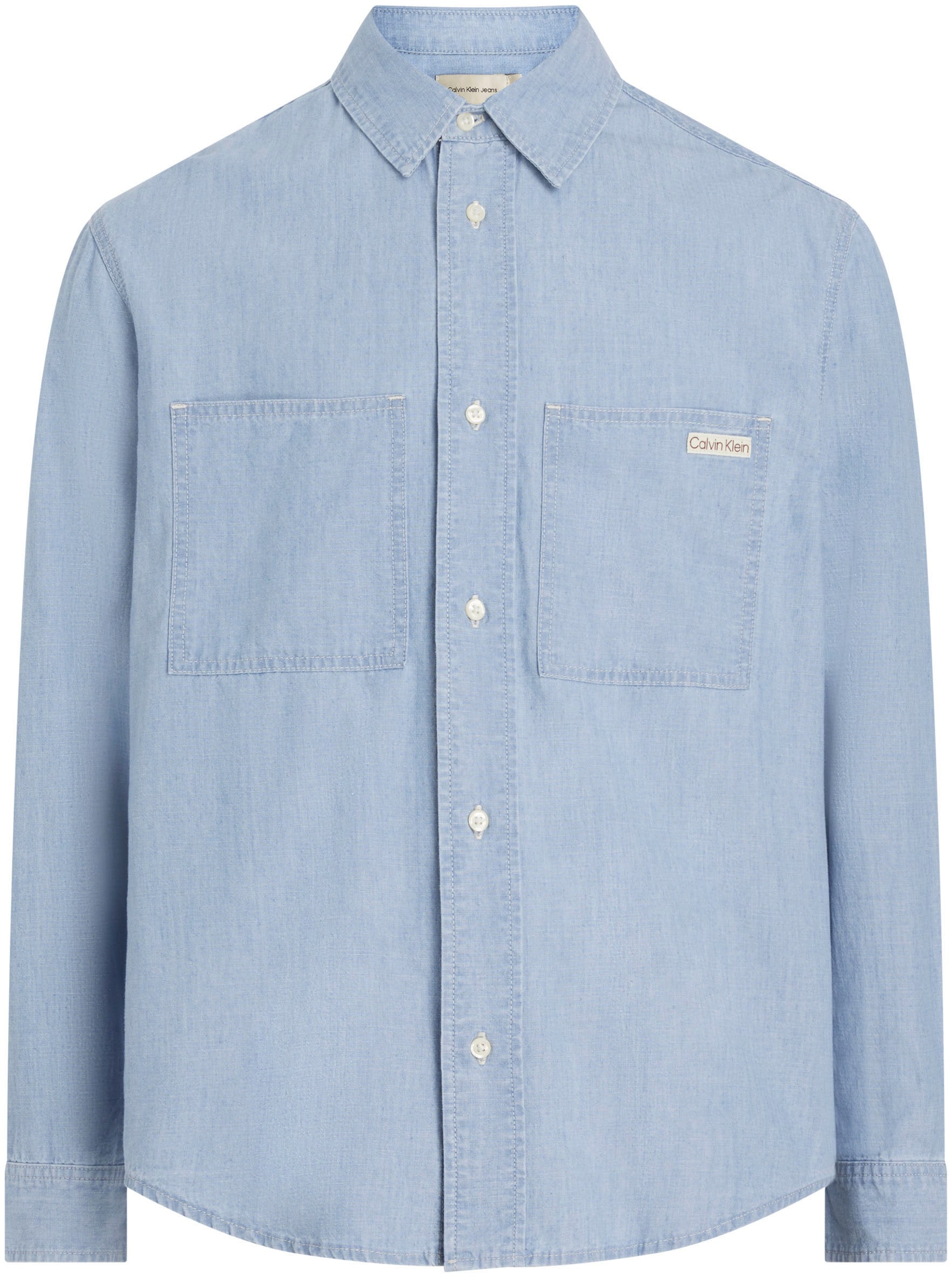 Calvin Klein Jeans Jeanshemd »EASY CHAMBRAY SHIRT«, Logodruck, Brusttaschen