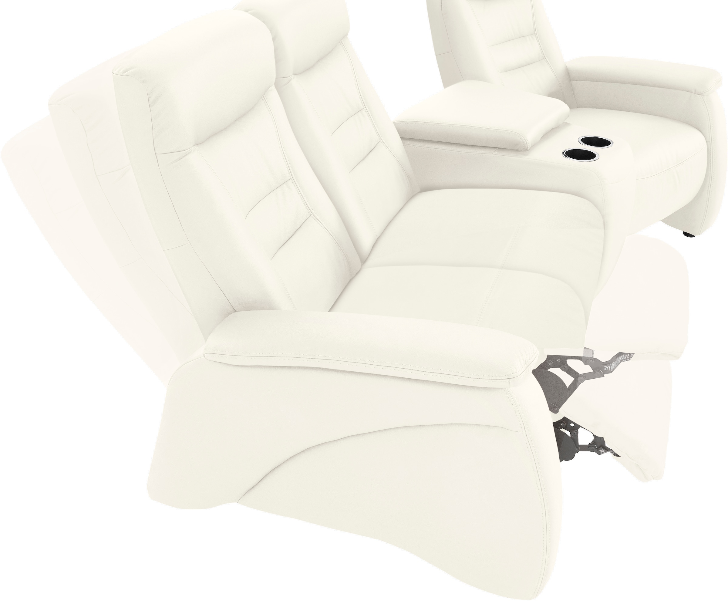 exxpo - sofa fashion 3-Sitzer »Ascoli, Kinosofa mit hohem Sitzkomfort, bequeme Armlehnen«, inkl. Relaxfunktion, Ablage und Staufach, hohe Rückenlehne