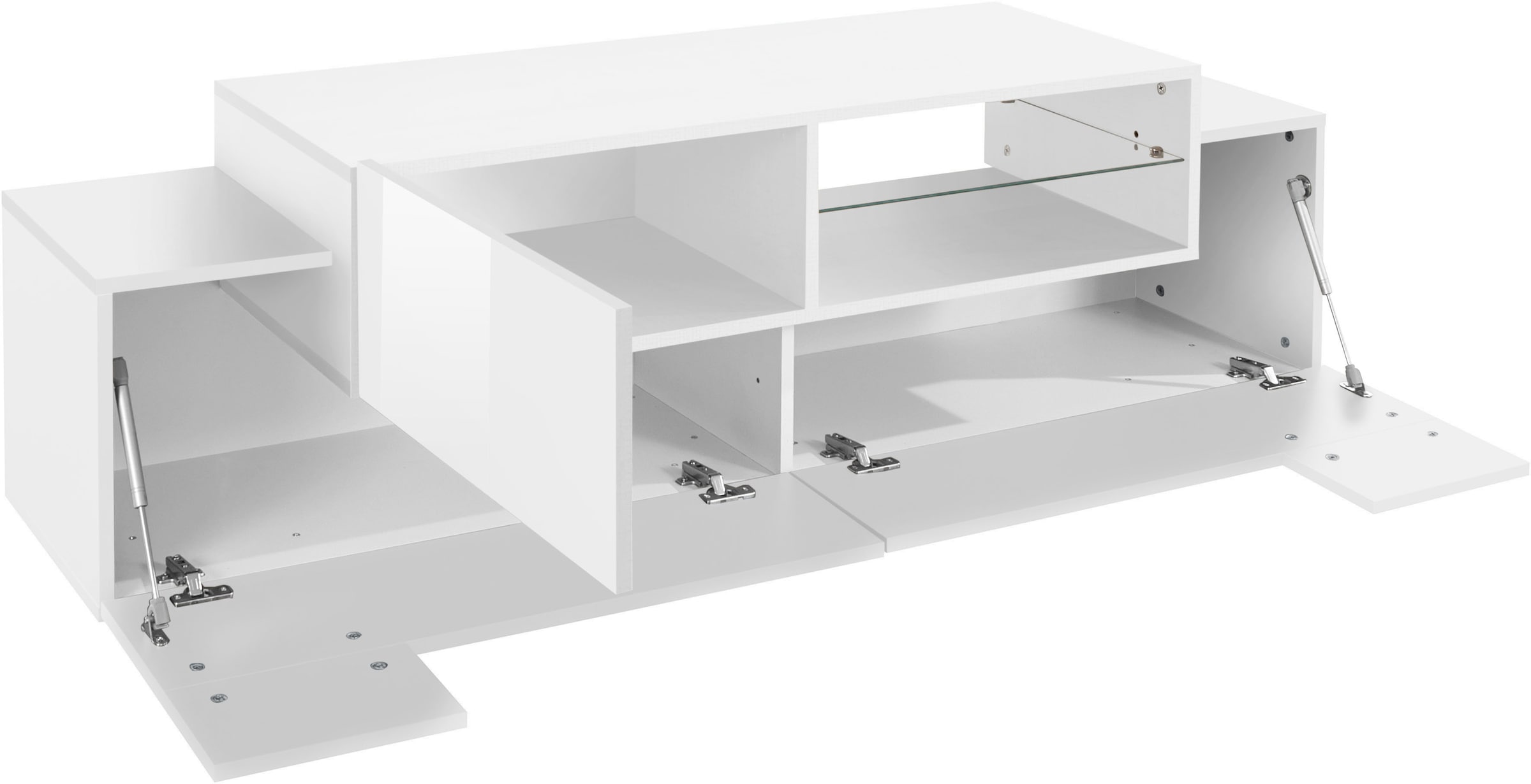INOSIGN Lowboard »Coro,Lowboard,TV-Kommode,TV-Möbel,TV-Bank«, mit 2 Klappen, 1 Tür, 1 Glasboden, Breite 160