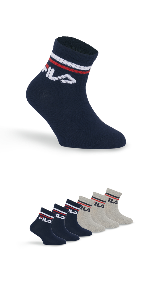 Fila Kurzsocken, (6er Pack), mit eingestricktem Logo im Bündchen, Kindersocken