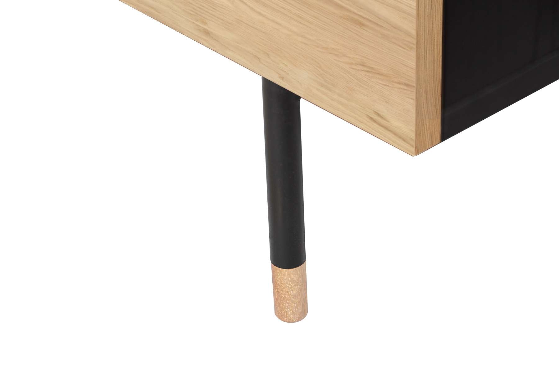 Woodman Nachtkommode »Jugend«, Echtholzfurnier aus Eiche, Breite 53 cm, mit Schubladen, Metallfüsse