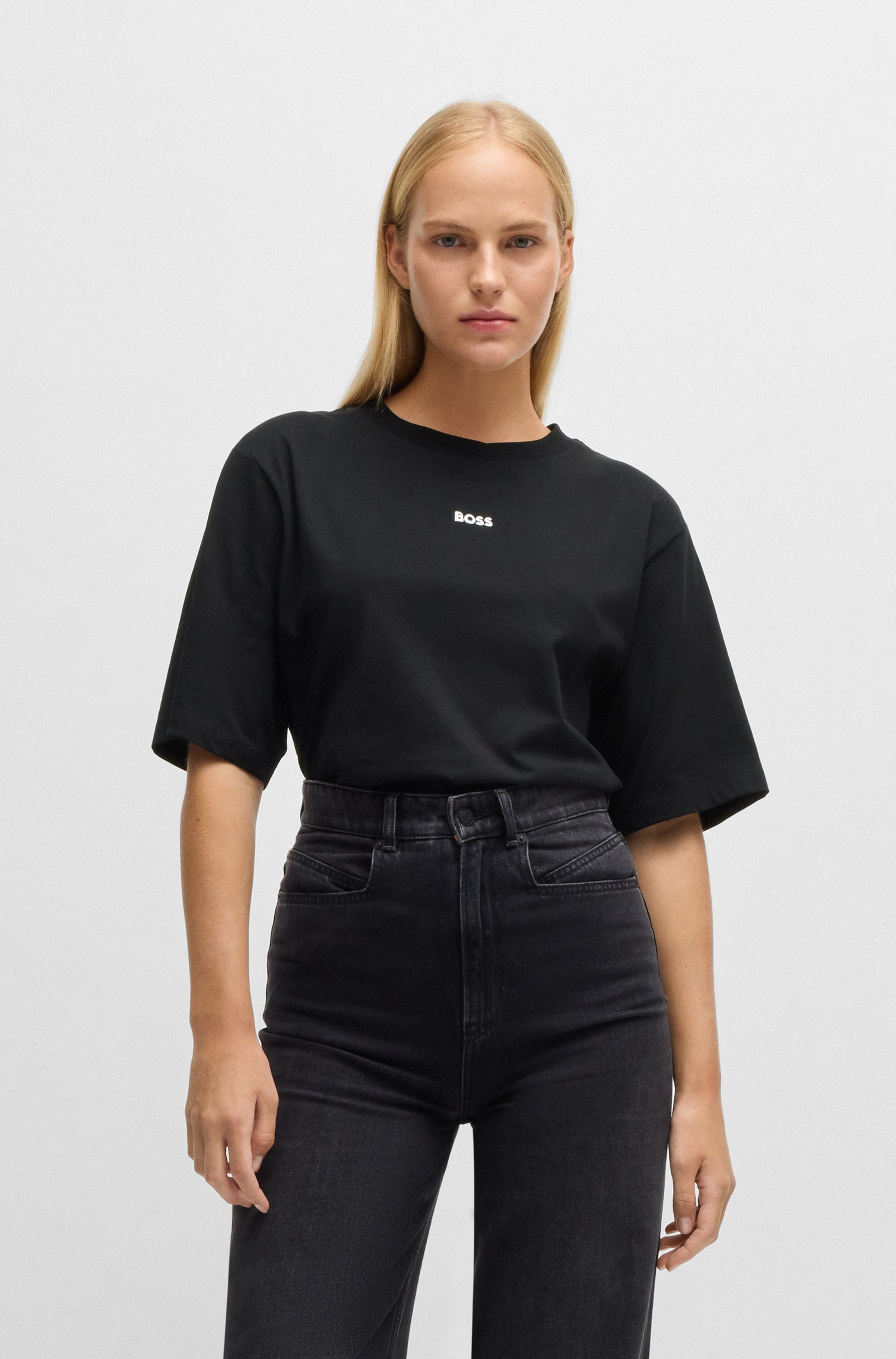 BOSS ORANGE T-Shirt »Enis Premium Damenmode« mit weiten Ärmeln