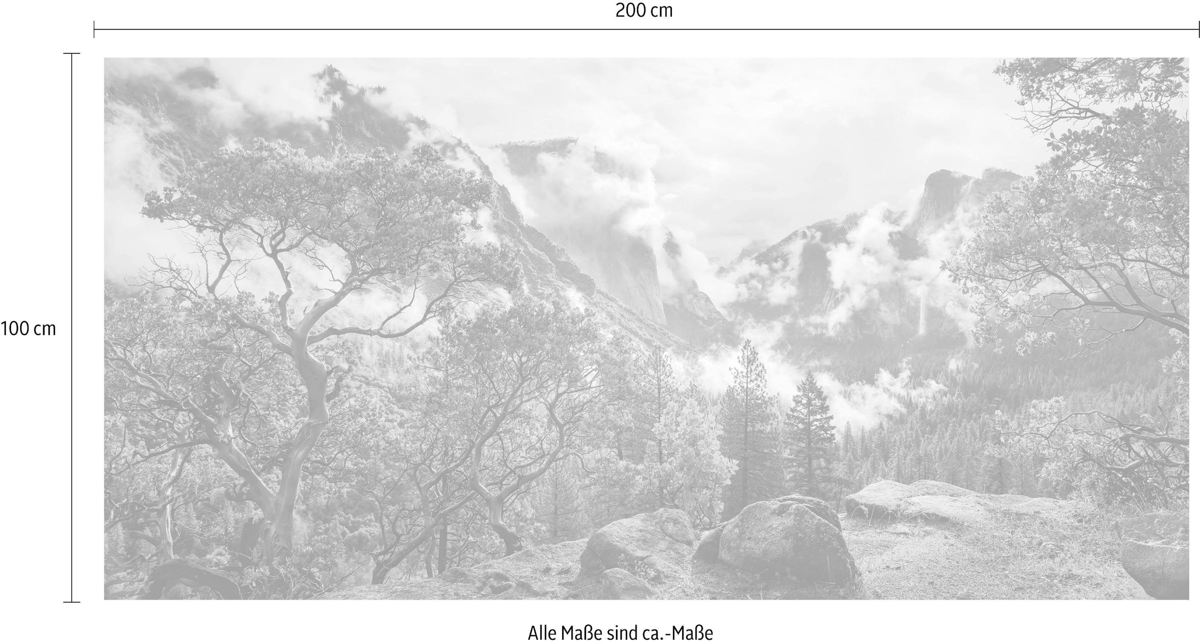 Komar Vliestapete »Digitaldruck Vlies - Unique Paradise - Grösse 200 x 100 cm«, bedruckt, Wohnzimmer, Schlafzimmer
