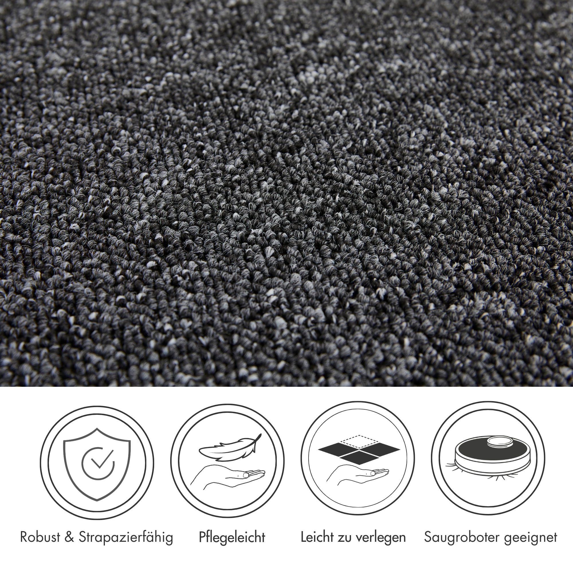 Andiamo Teppichboden »Carlos, Feinschlinge, Made in Netherlands«, rechteckig, 6,5 mm Höhe, melierte Optik, Breite 400 cm oder 500 cm, strapazierfähig