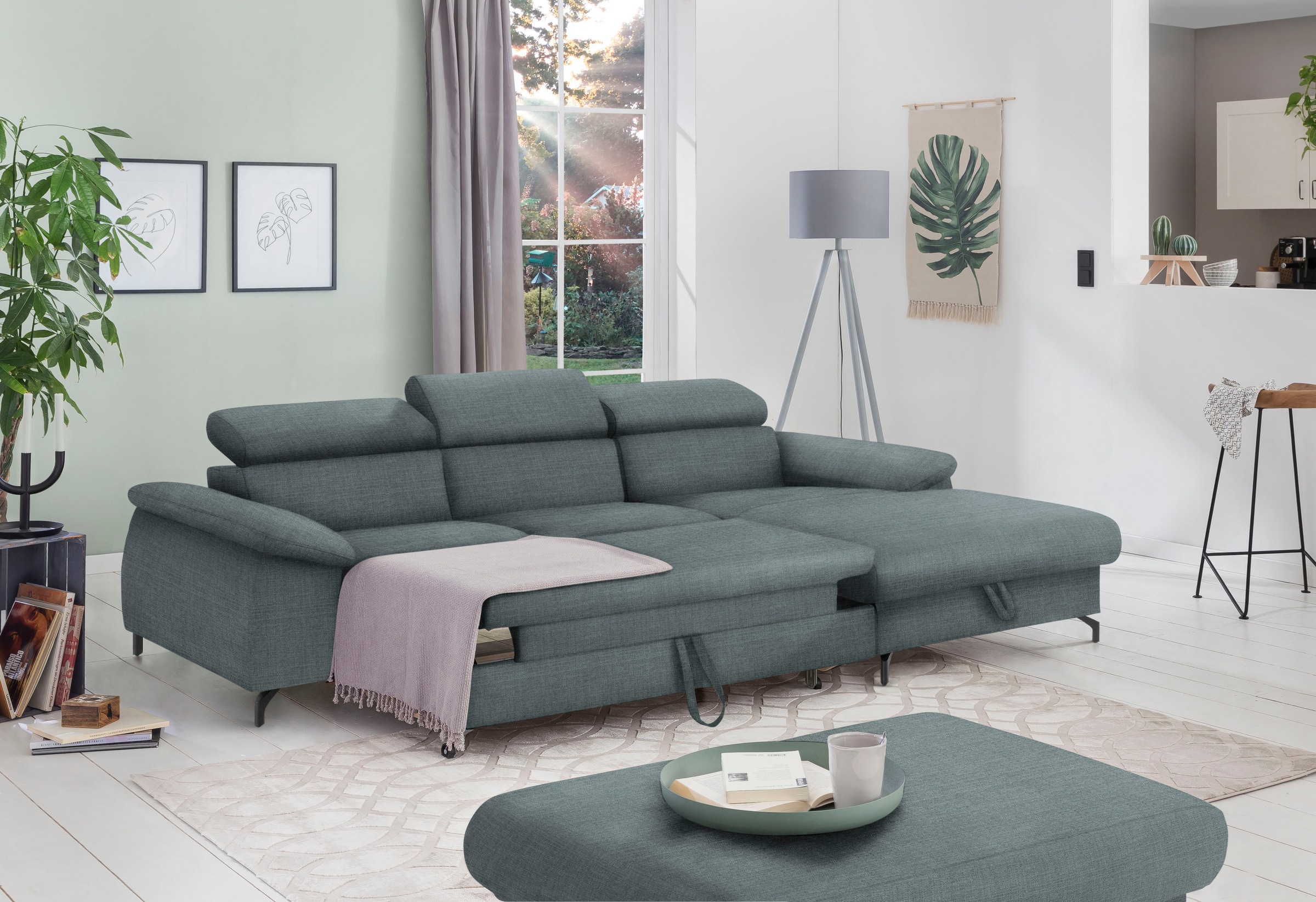 COTTA Ecksofa »Kitty L-Form«, mit Kopfteilverstellung, wahlweise mit Bettfunktion & Bettkasten