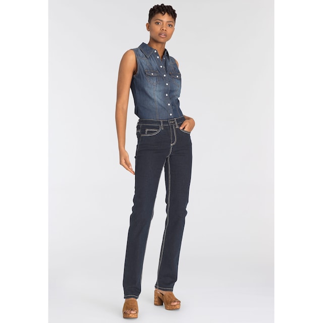 Arizona Gerade Jeans »Comfort-Fit«, High Waist mit Kontrastnähten online  shoppen bei Jelmoli-Versand Schweiz
