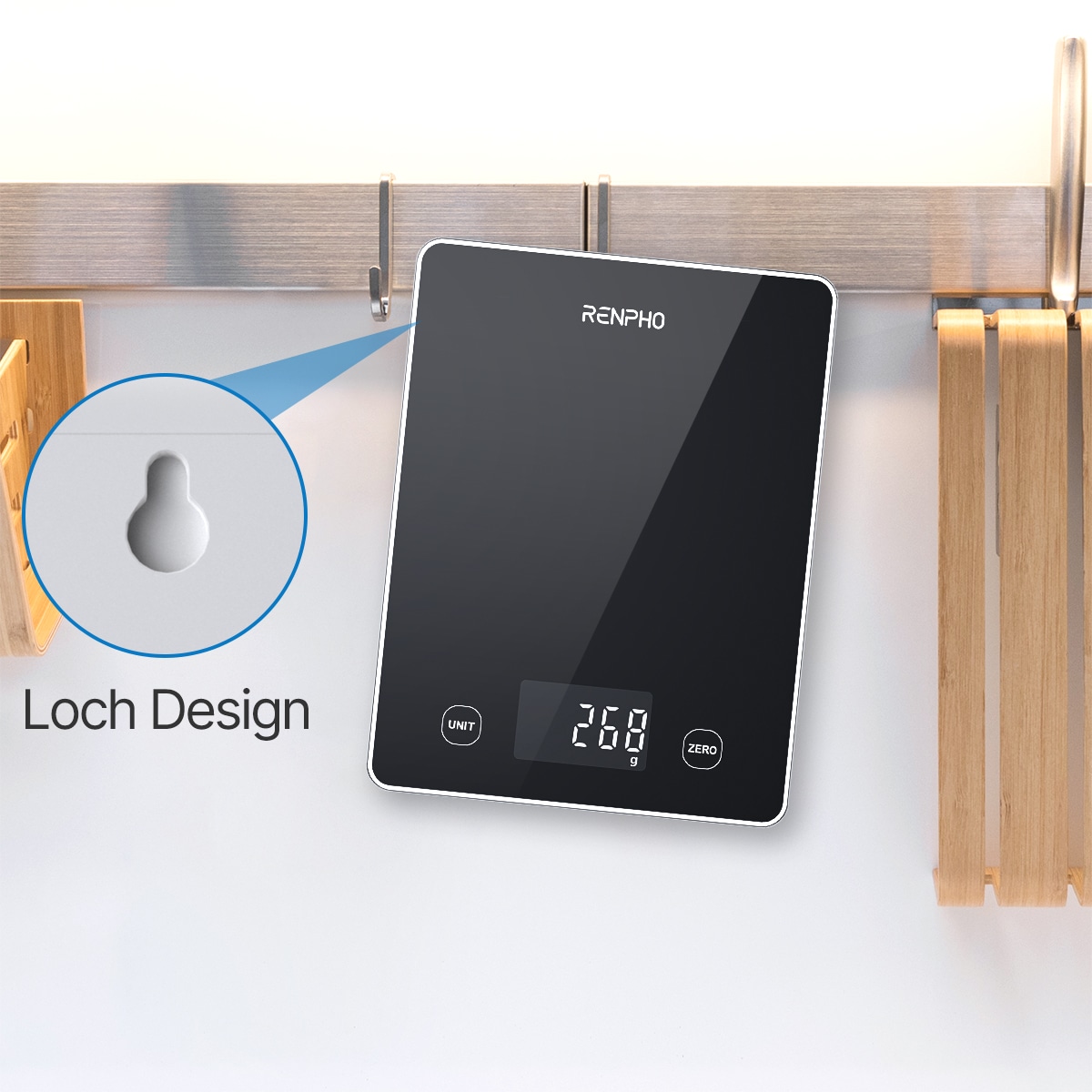 Renpho Küchenwaage »Calibra 1L Smart Nutrition Scale T001«, Smarte Küchenwaage für präzise Ernährungstracking & Zielerreichung