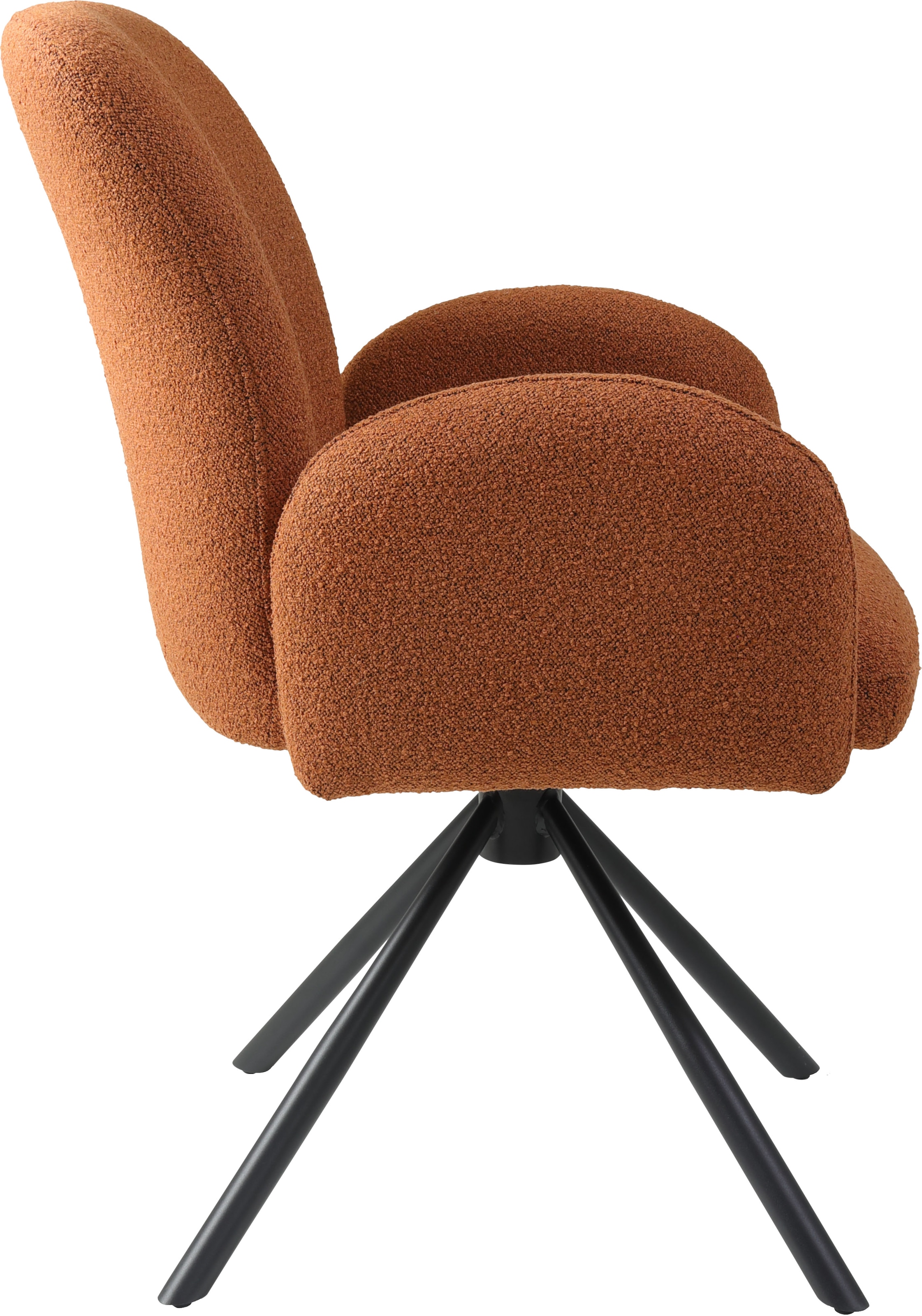 TOM TAILOR HOME Armlehnstuhl »PEBBLE ARMCHAIR«, (Set), 2 St., Webstoff Bouclé, Esszimmerstuhl, mit Armlehnen, 4-Fussgestell, 140 kg belastbar, drehbar
